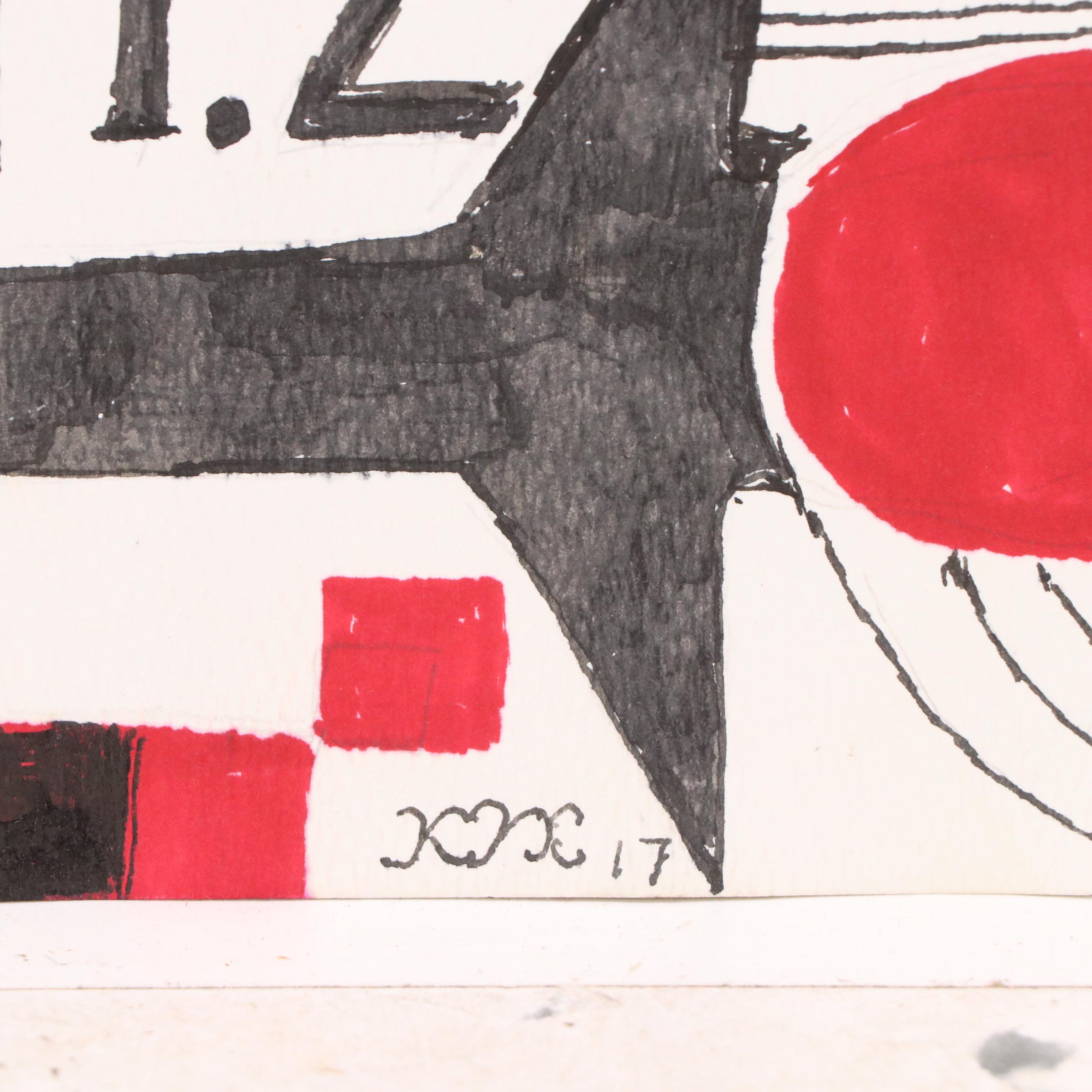 Nikolay Manuylov “Kuk” Figural Surrealist Ink Illustration, 2017