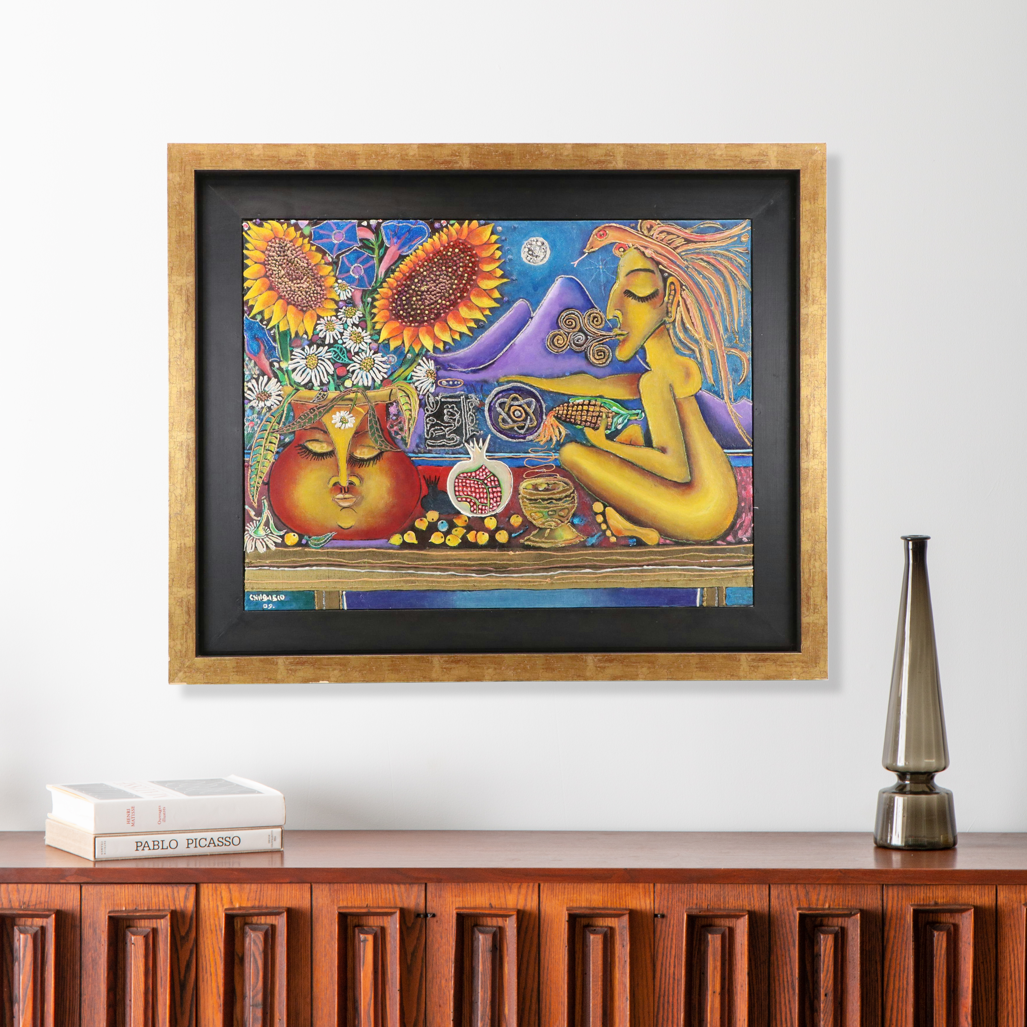 Chubasco Surrealist Mixed Media Painting, 2009