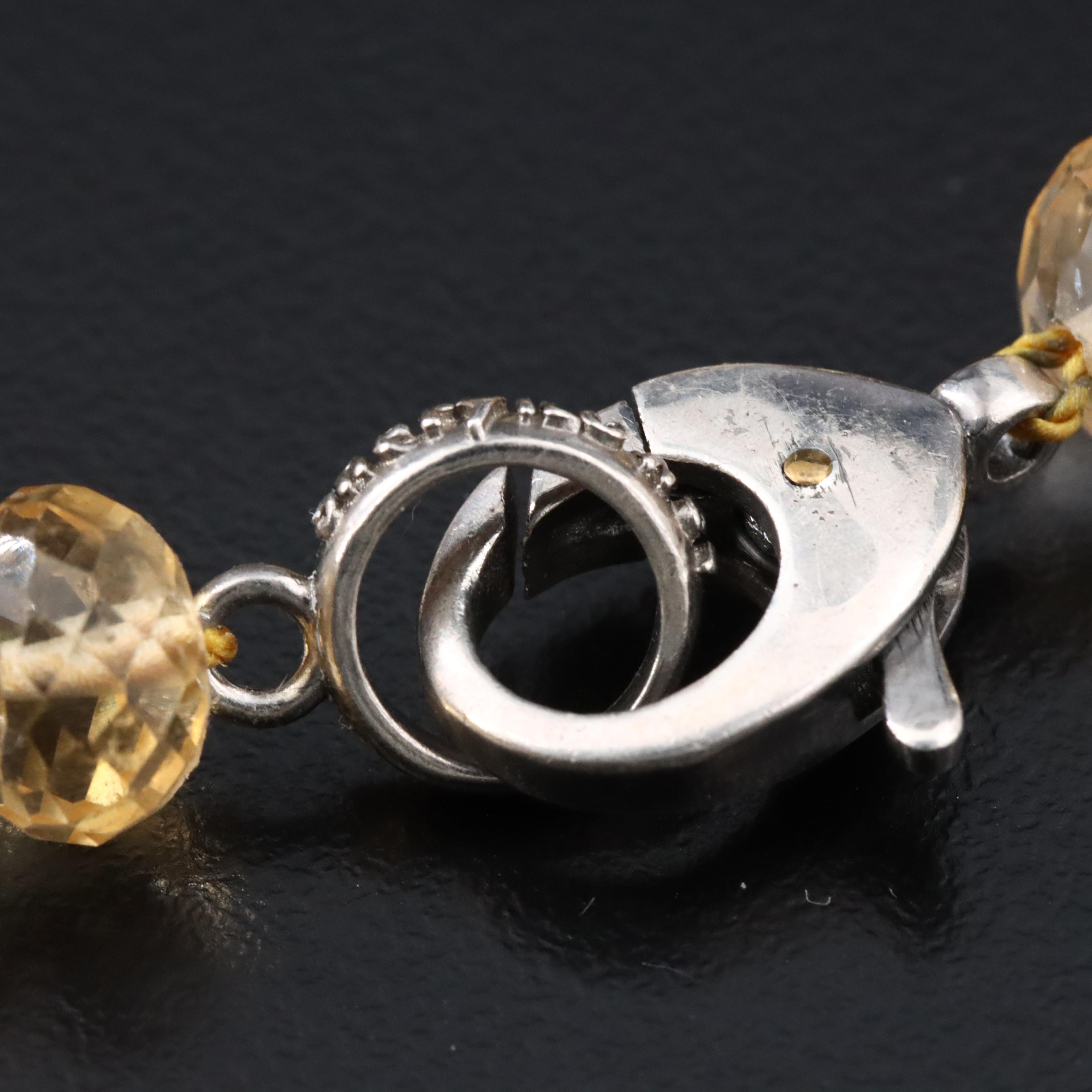 Sheryl Lowe Sterling Citrine and Diamond Tassel Necklace