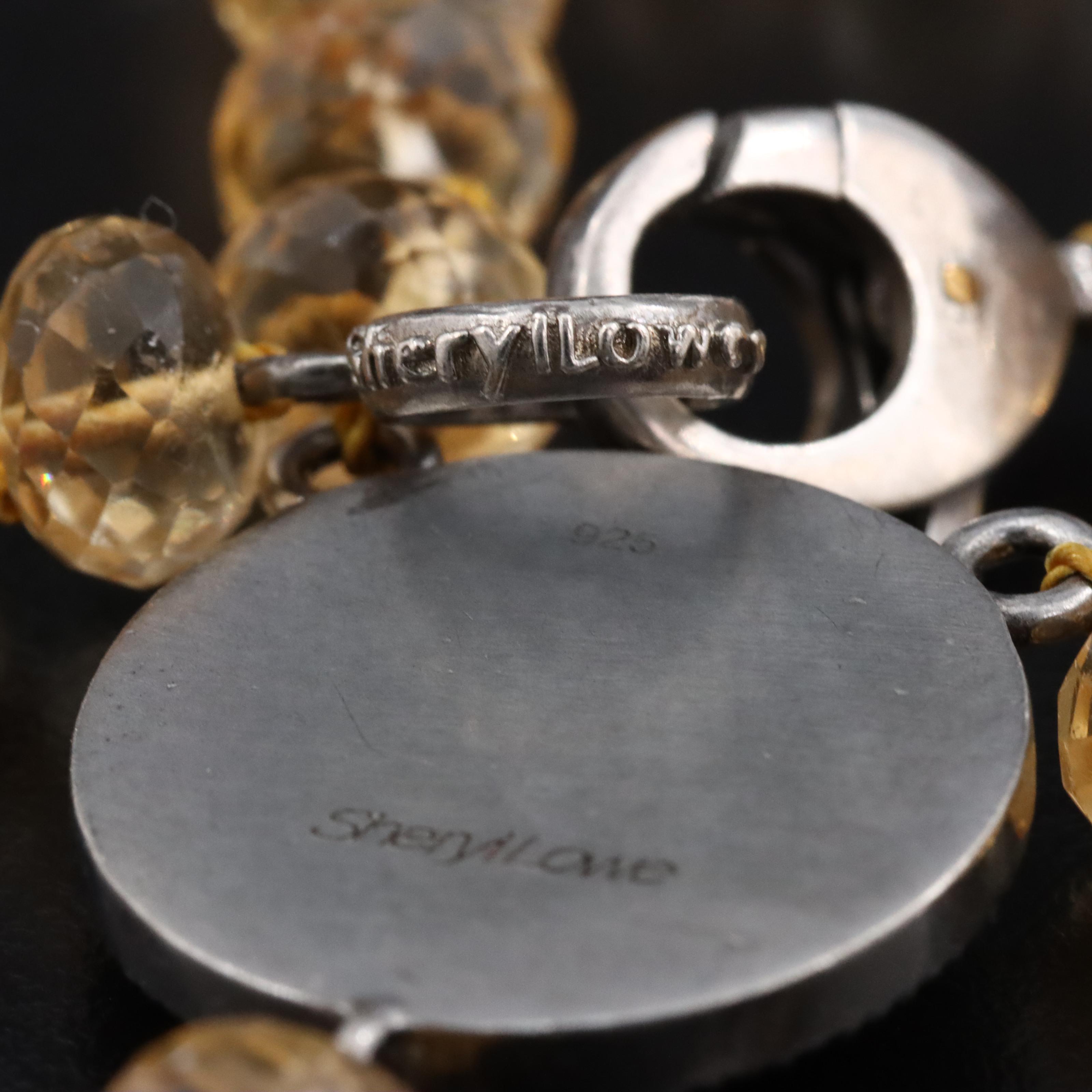 Sheryl Lowe Sterling Citrine and Diamond Tassel Necklace