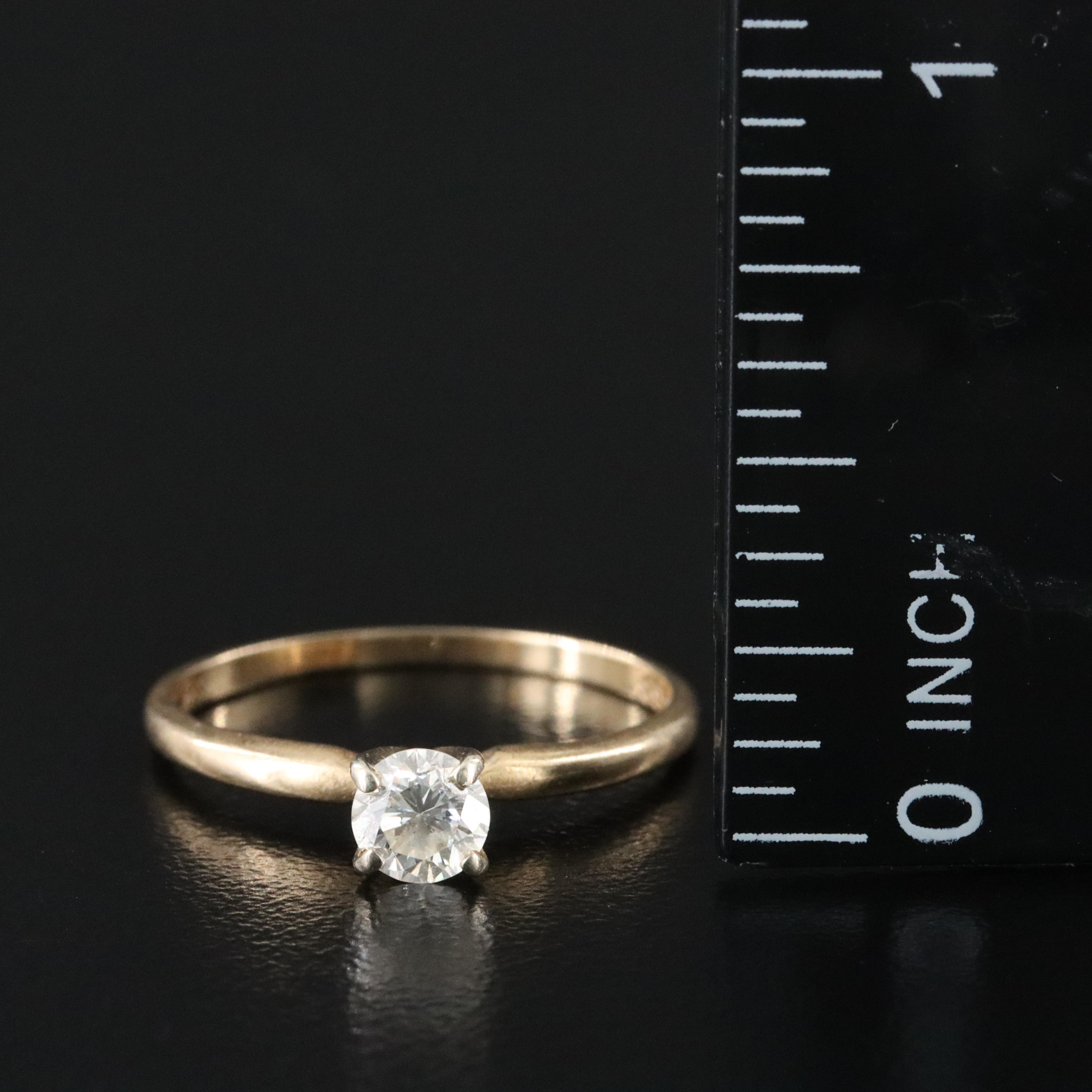 14K 0.38 CT Diamond Solitaire Ring