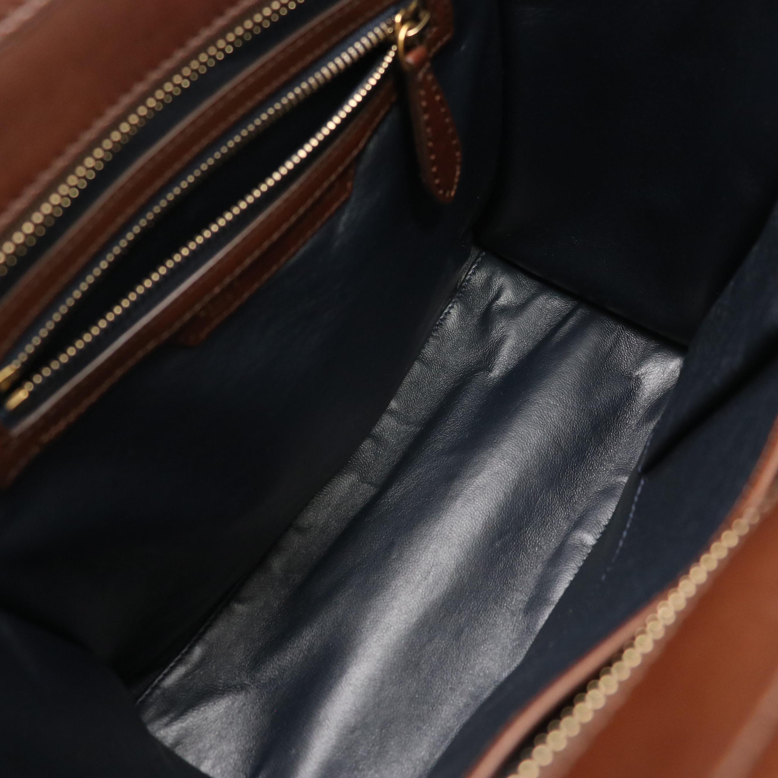 Céline Micro Luggage Handbag Tote in Tricolor Calfskin Leather