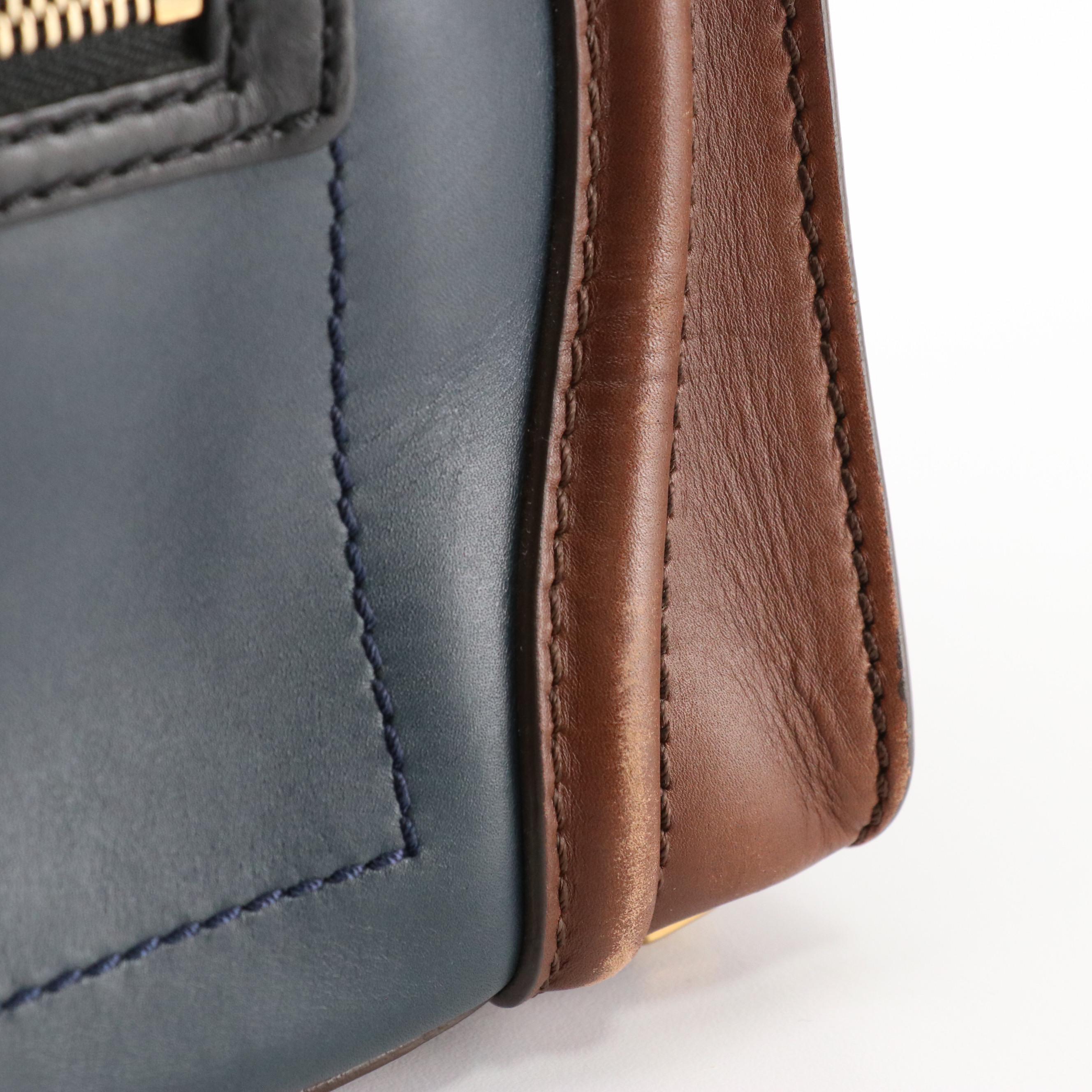 Céline Micro Luggage Handbag Tote in Tricolor Calfskin Leather