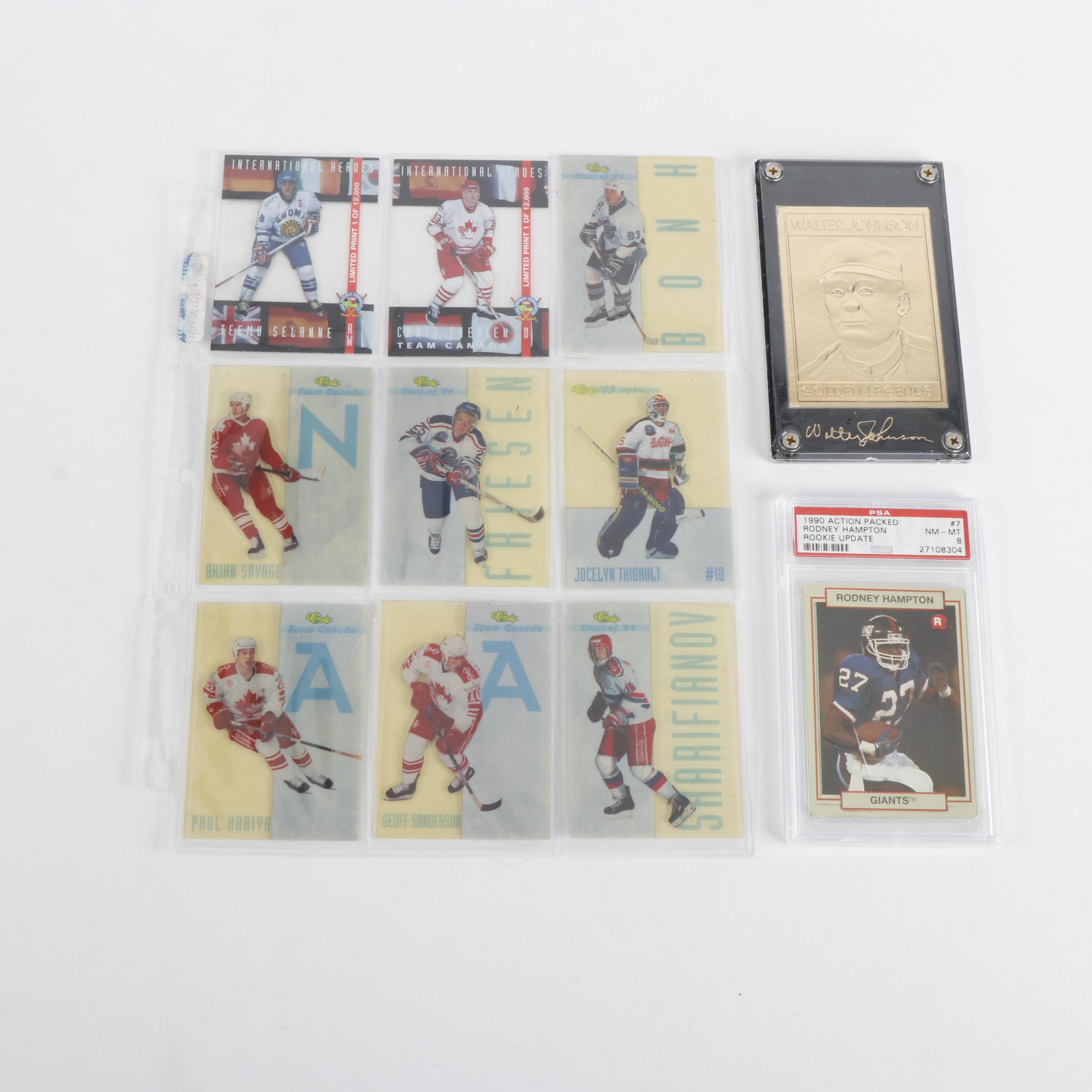 1990 Action Packed Rodney Hampton PSA Graded Rookie with More Sports Cards