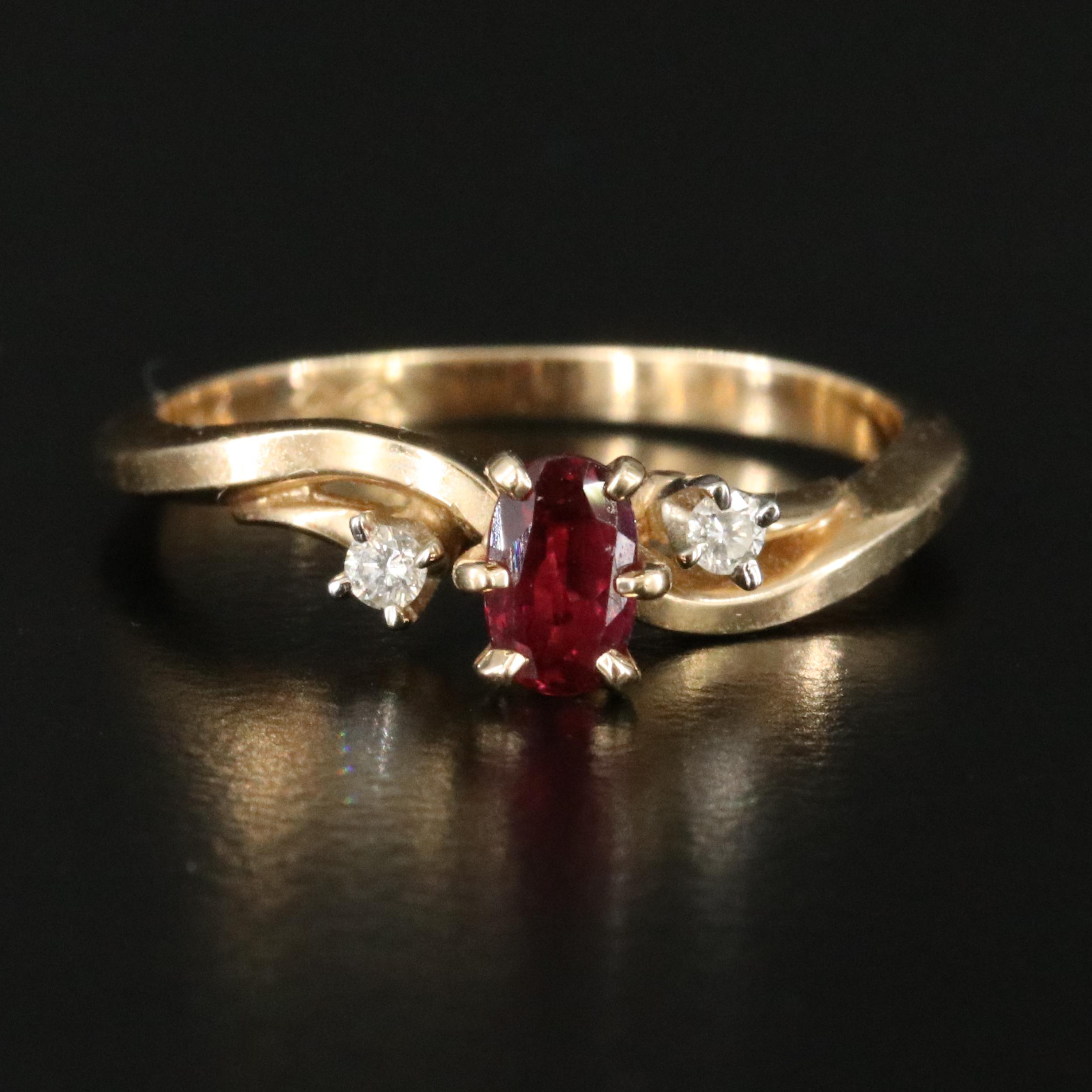14K Ruby and Diamond Ring