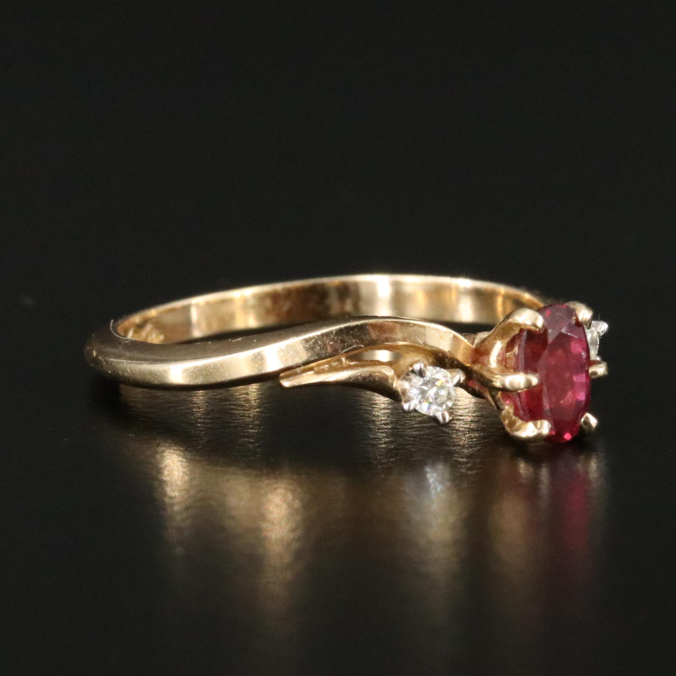 14K Ruby and Diamond Ring