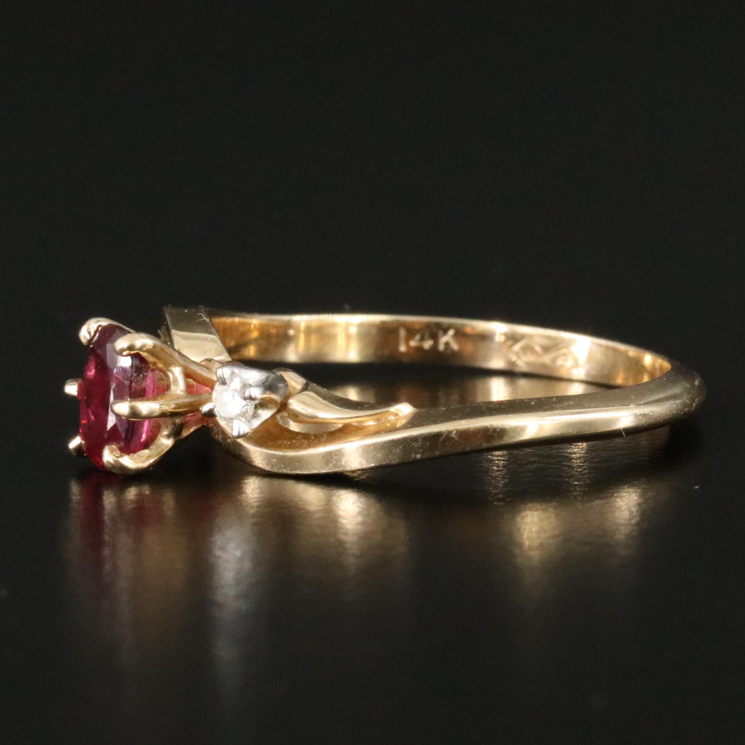 14K Ruby and Diamond Ring