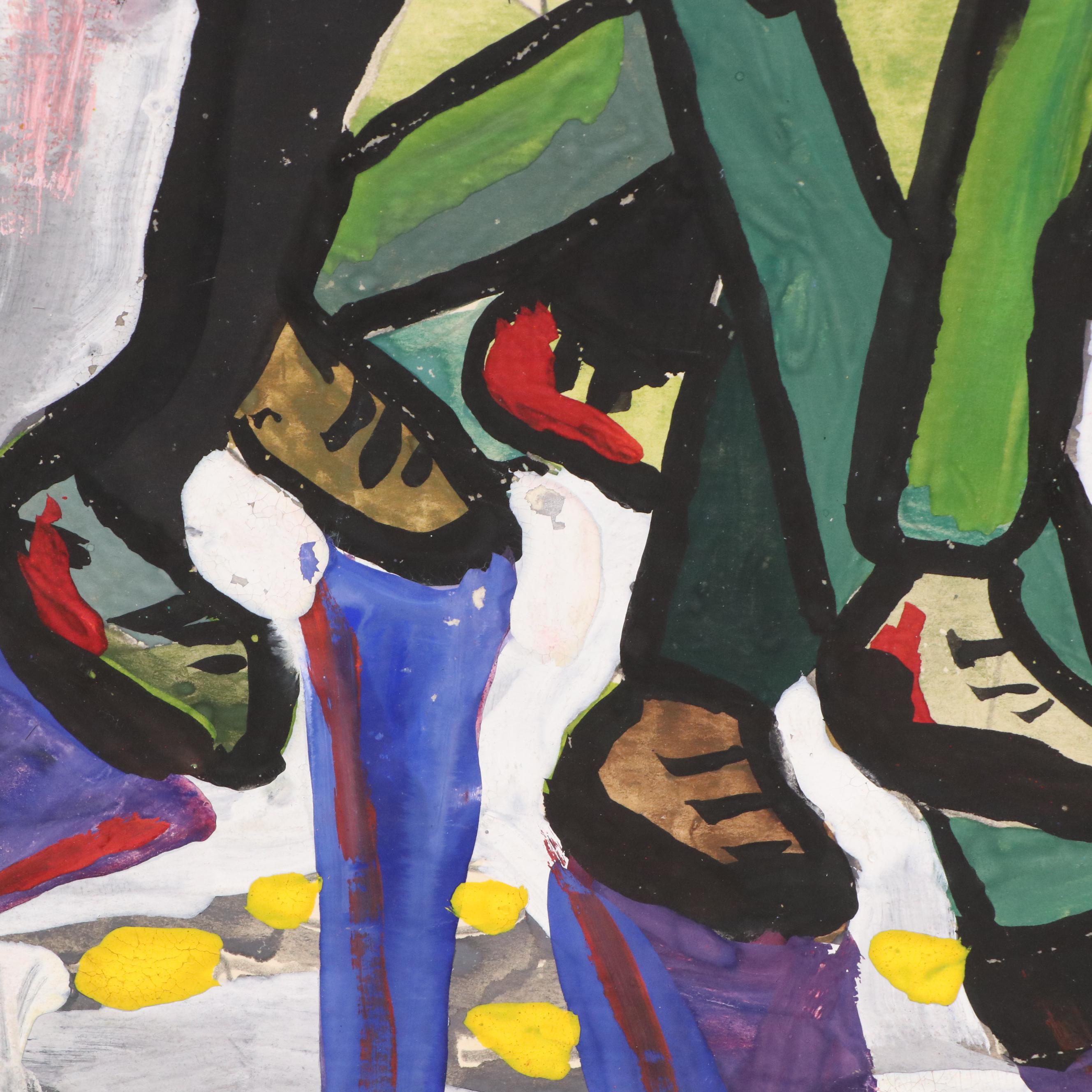 Nikolay "Kuk" Manuylov Figural Surrealist Tempera Painting, 21st Century