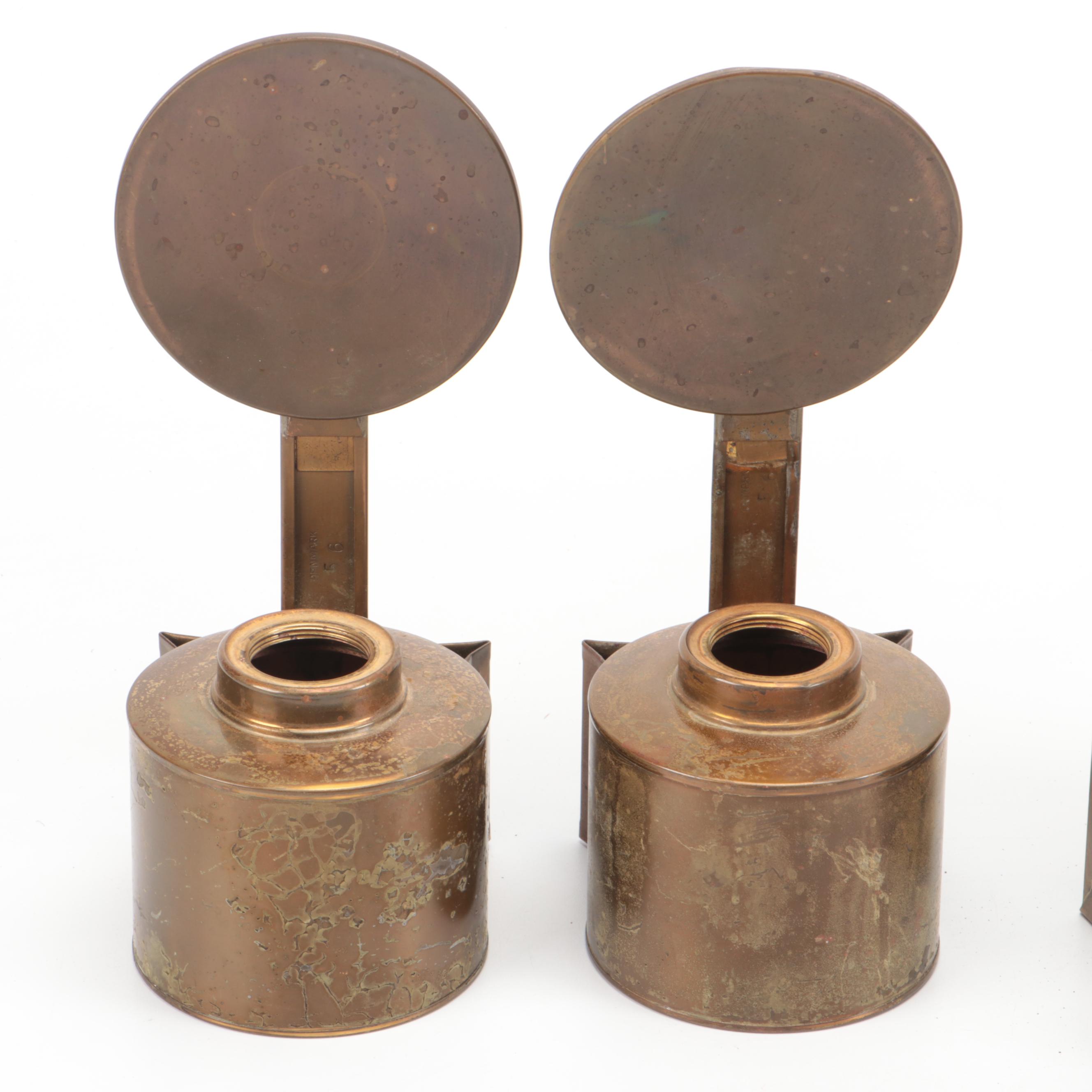 Gorham Giftware Pedestal Bowl with Brass Oil Lamps and Other Décor