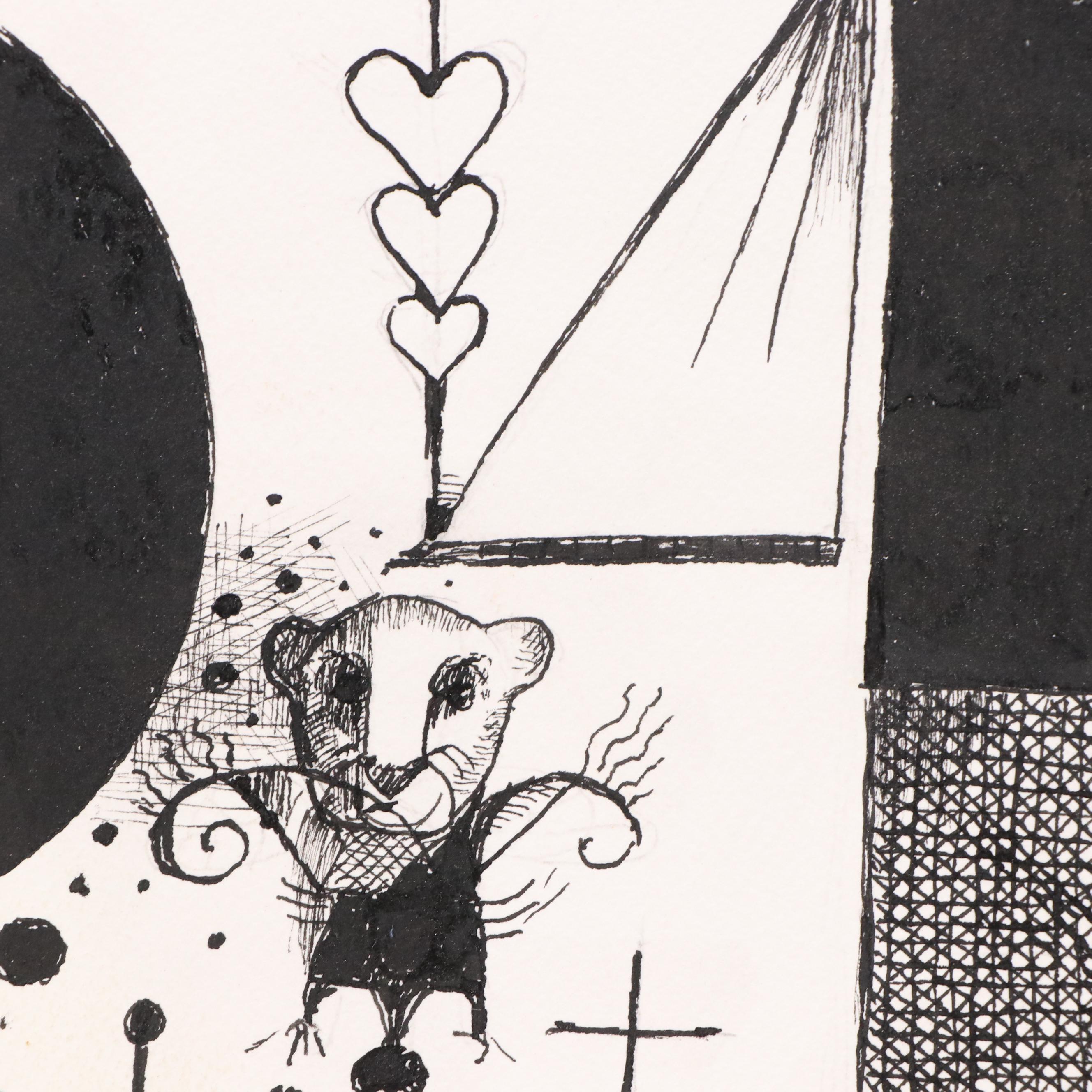 Nikolay Manuylov “Kuk” Figural Surrealist Ink Illustration, 2021