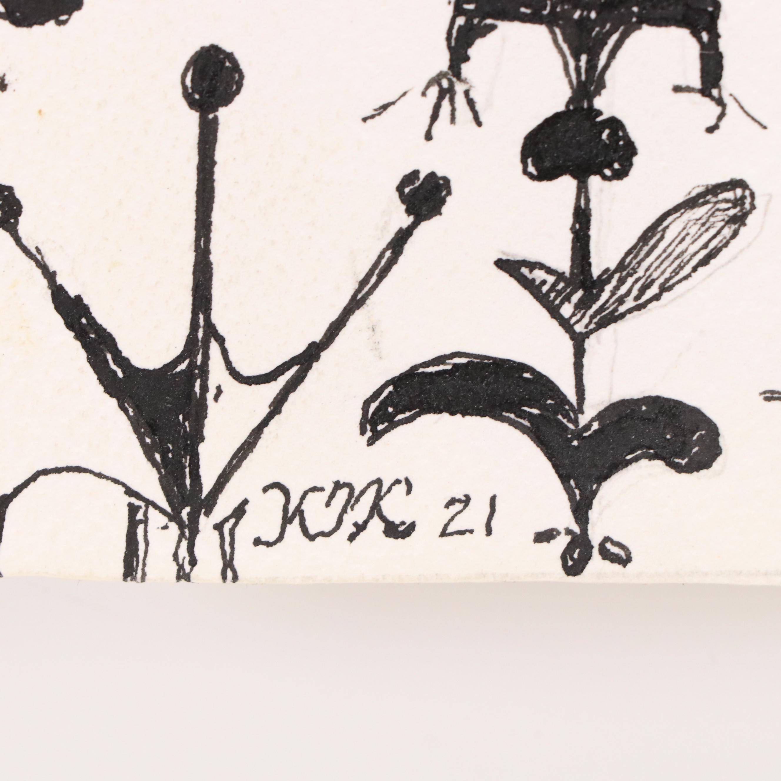 Nikolay Manuylov “Kuk” Figural Surrealist Ink Illustration, 2021