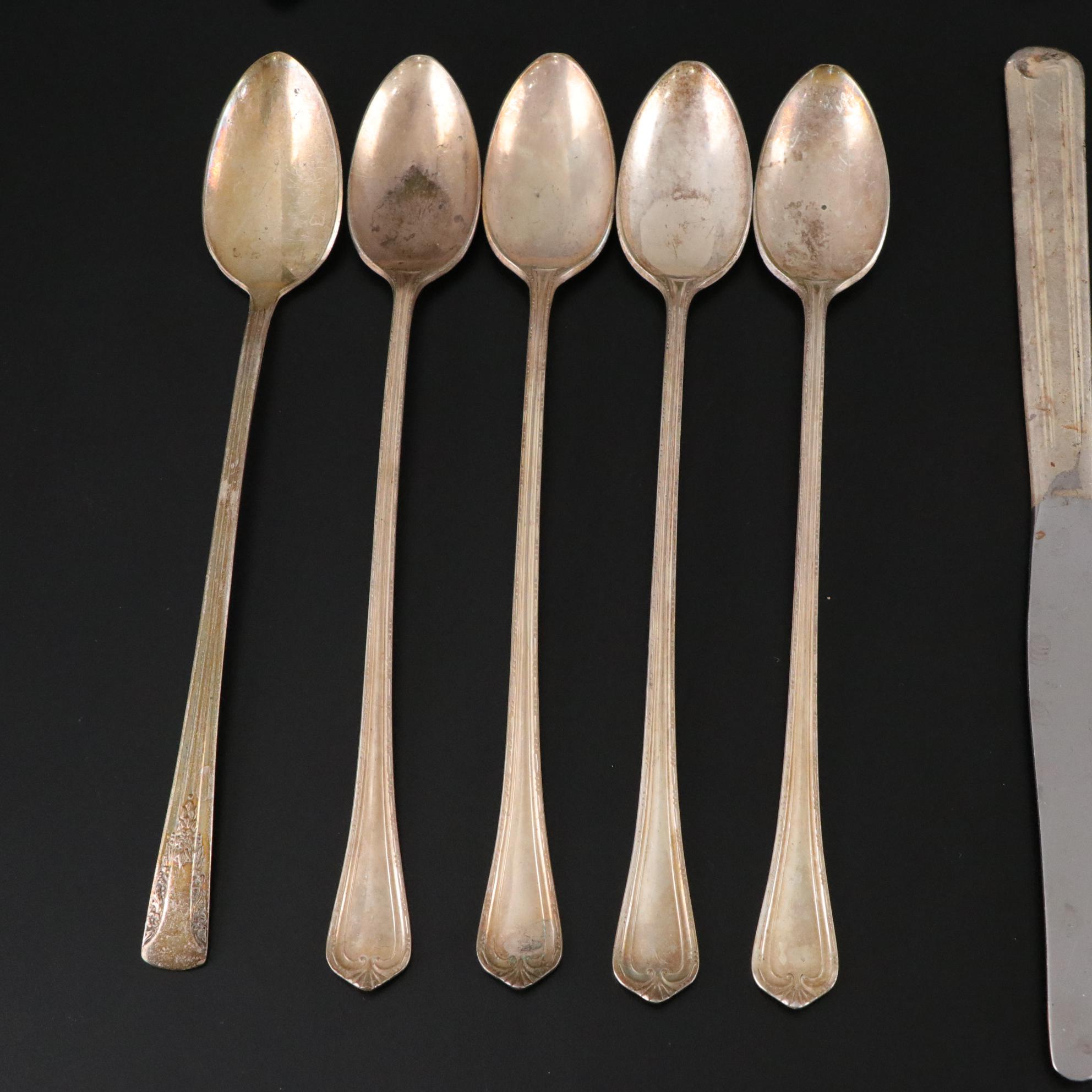 Silver Plate Iced Tea Spoons, Dinner Forks & Knives