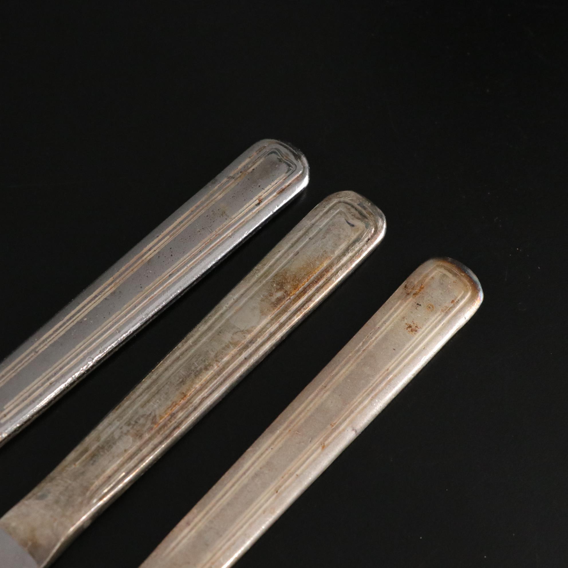 Silver Plate Iced Tea Spoons, Dinner Forks & Knives