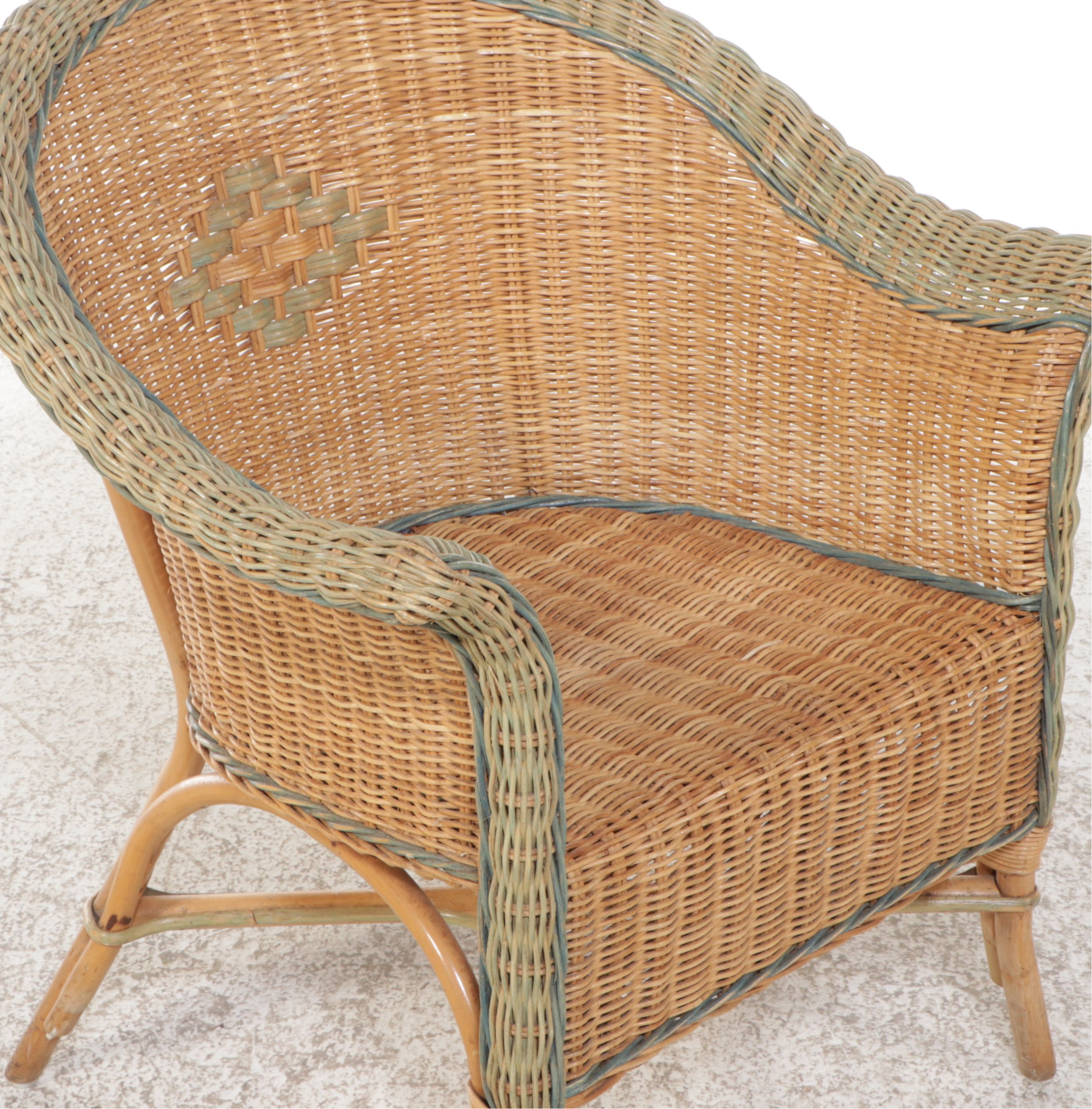 Pair of Vintage Wicker Armchairs