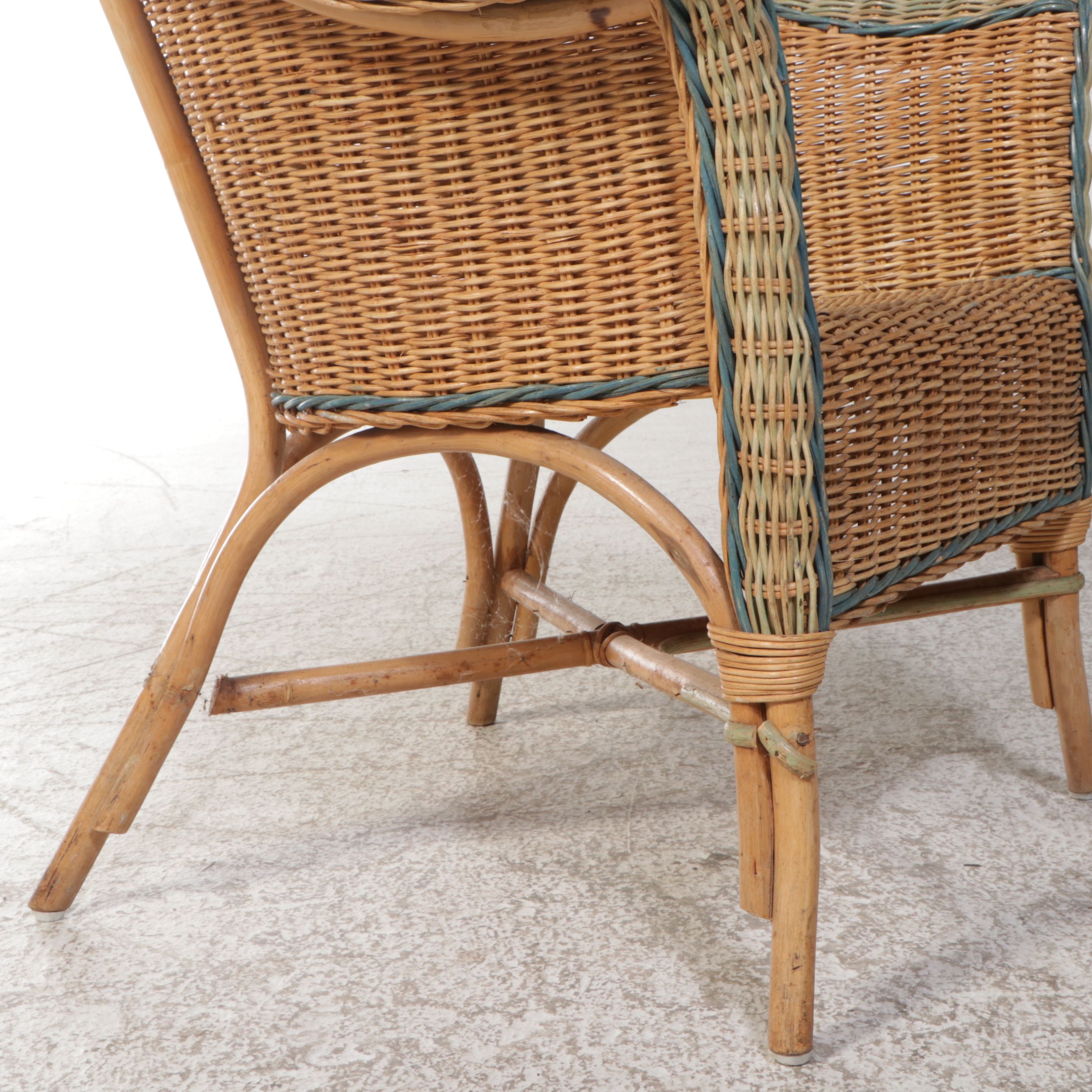 Pair of Vintage Wicker Armchairs