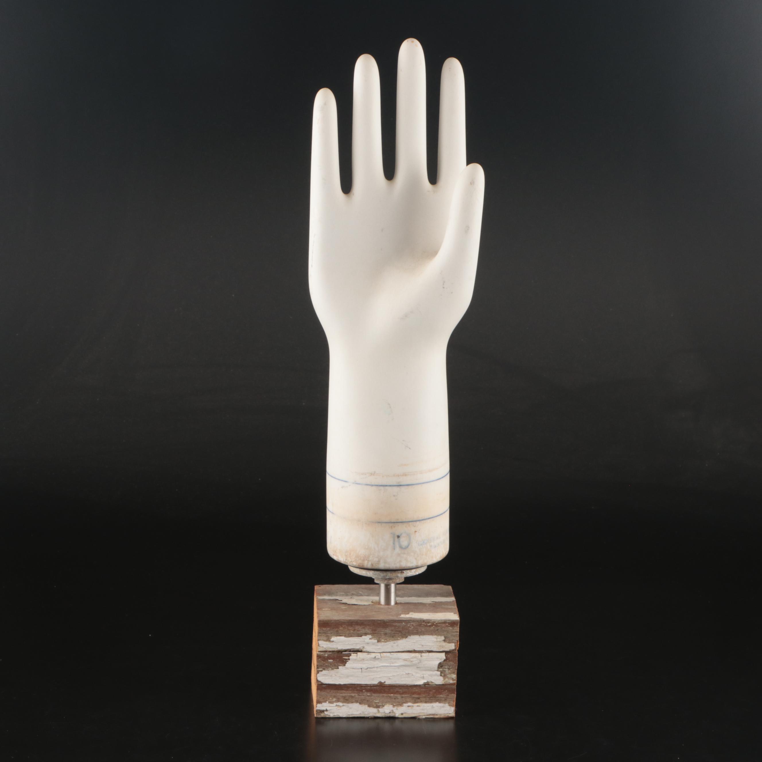 Vintage General Porcelain Mounted Glove Mold, Early to Mid 20th Century