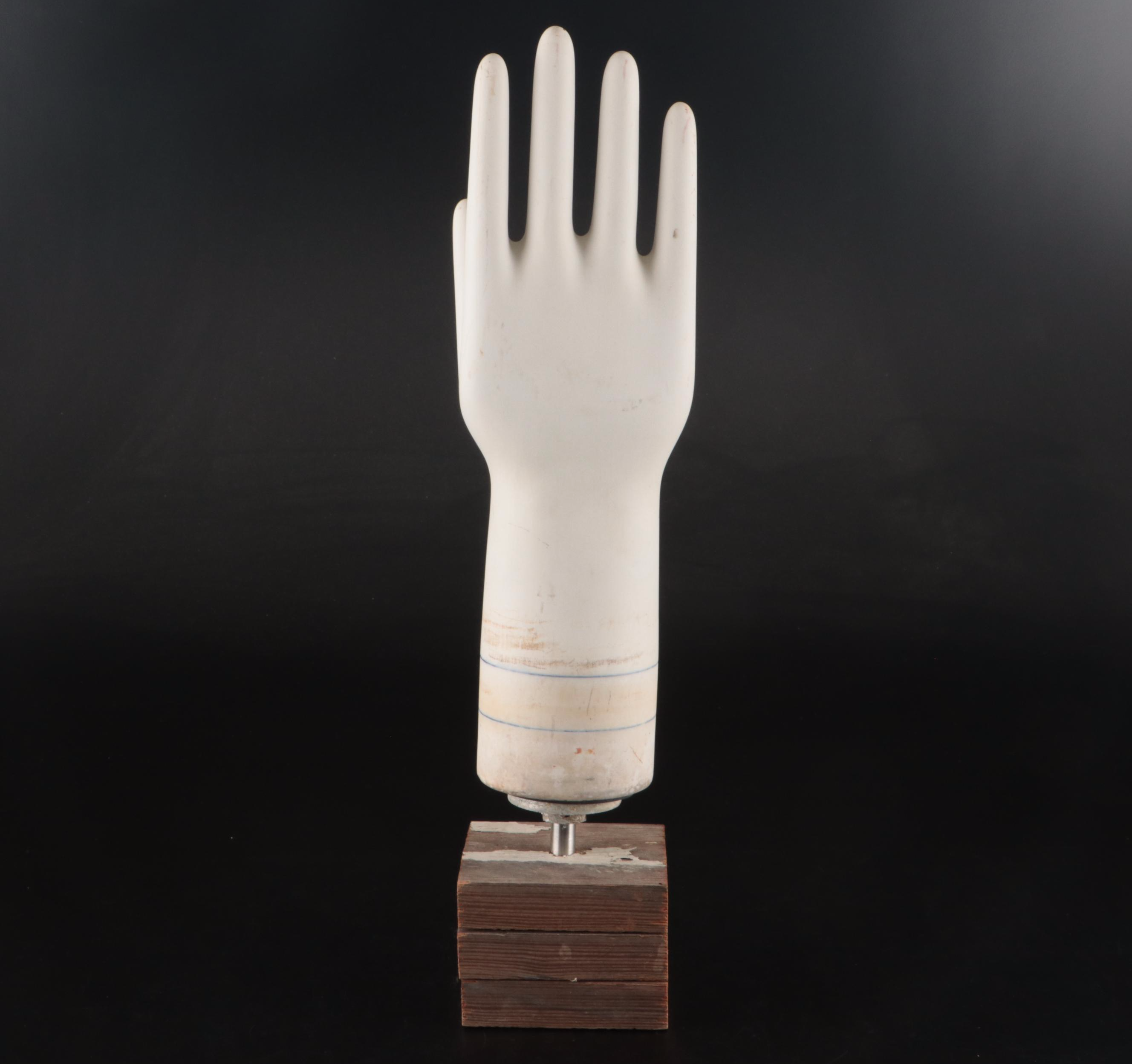 Vintage General Porcelain Mounted Glove Mold, Early to Mid 20th Century