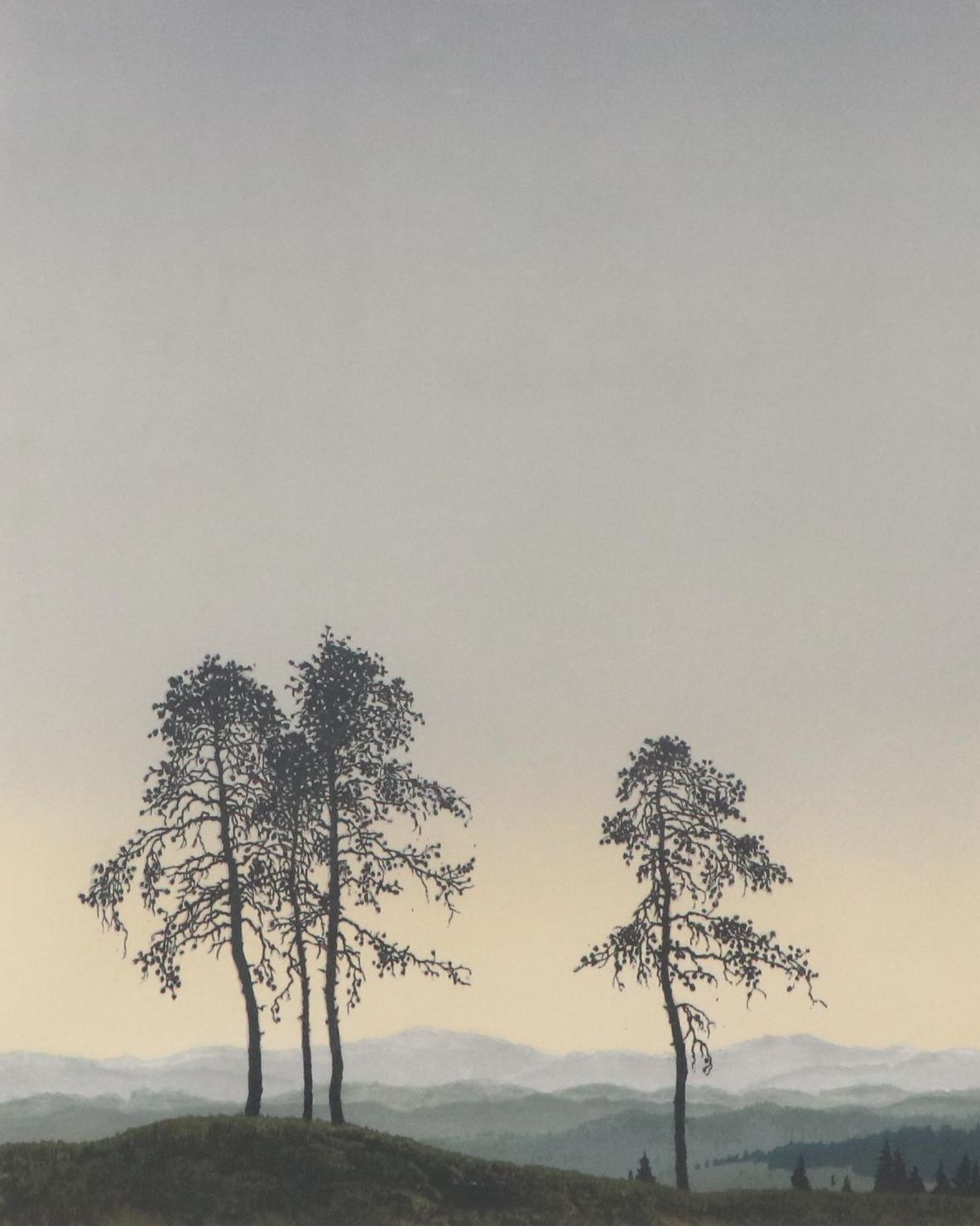 Hans Figura Landscape Etching on Fabric