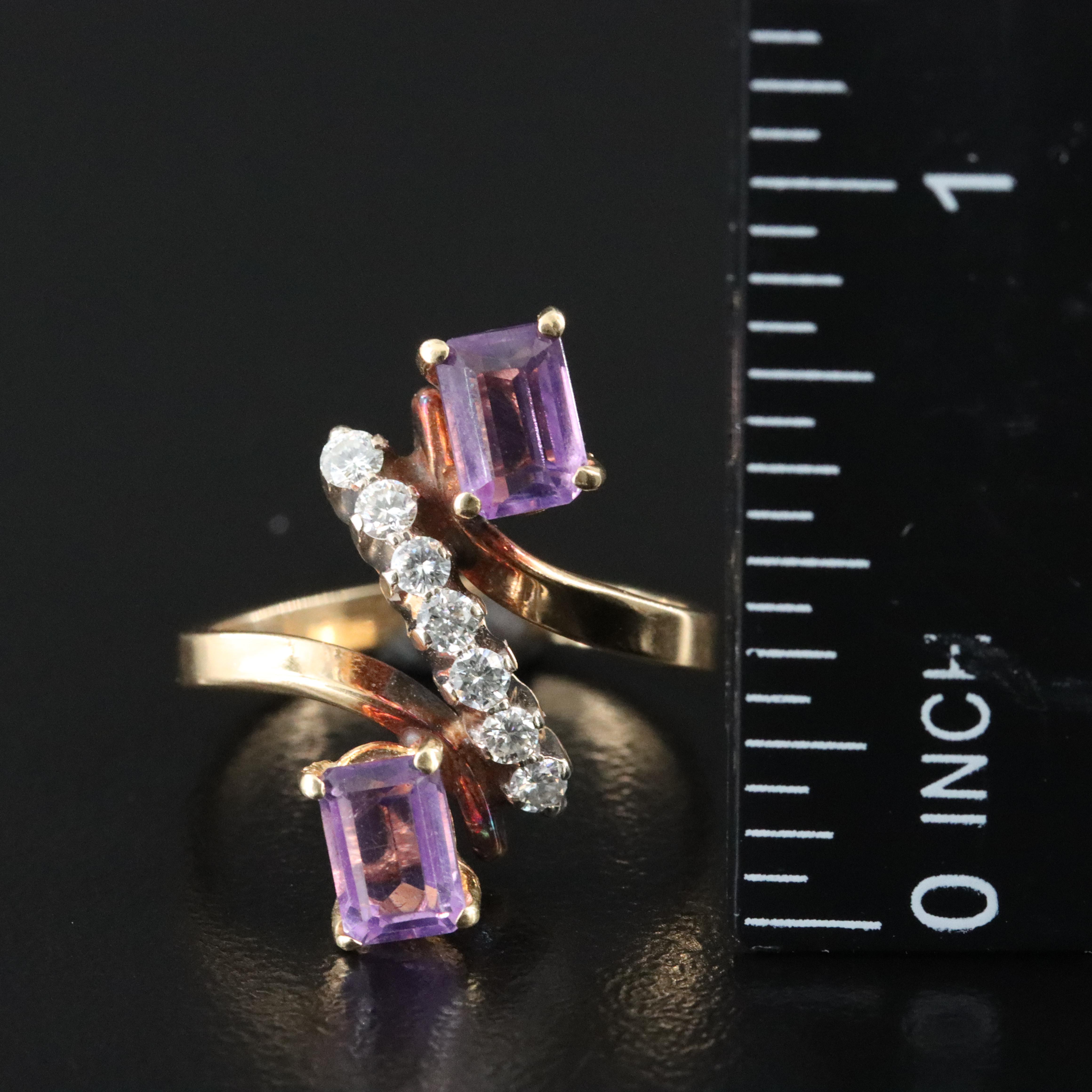14K Amethyst and Diamond Ring
