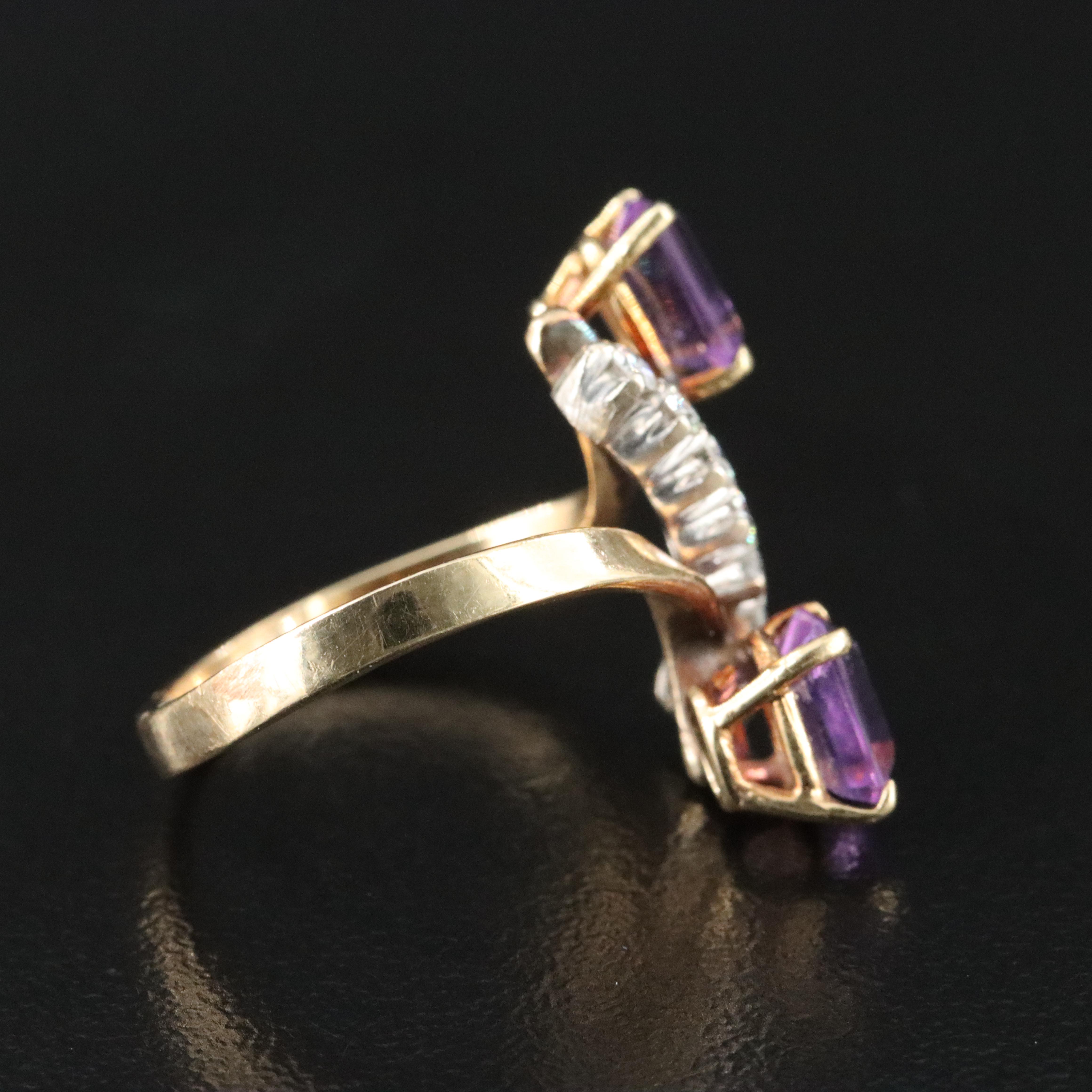 14K Amethyst and Diamond Ring