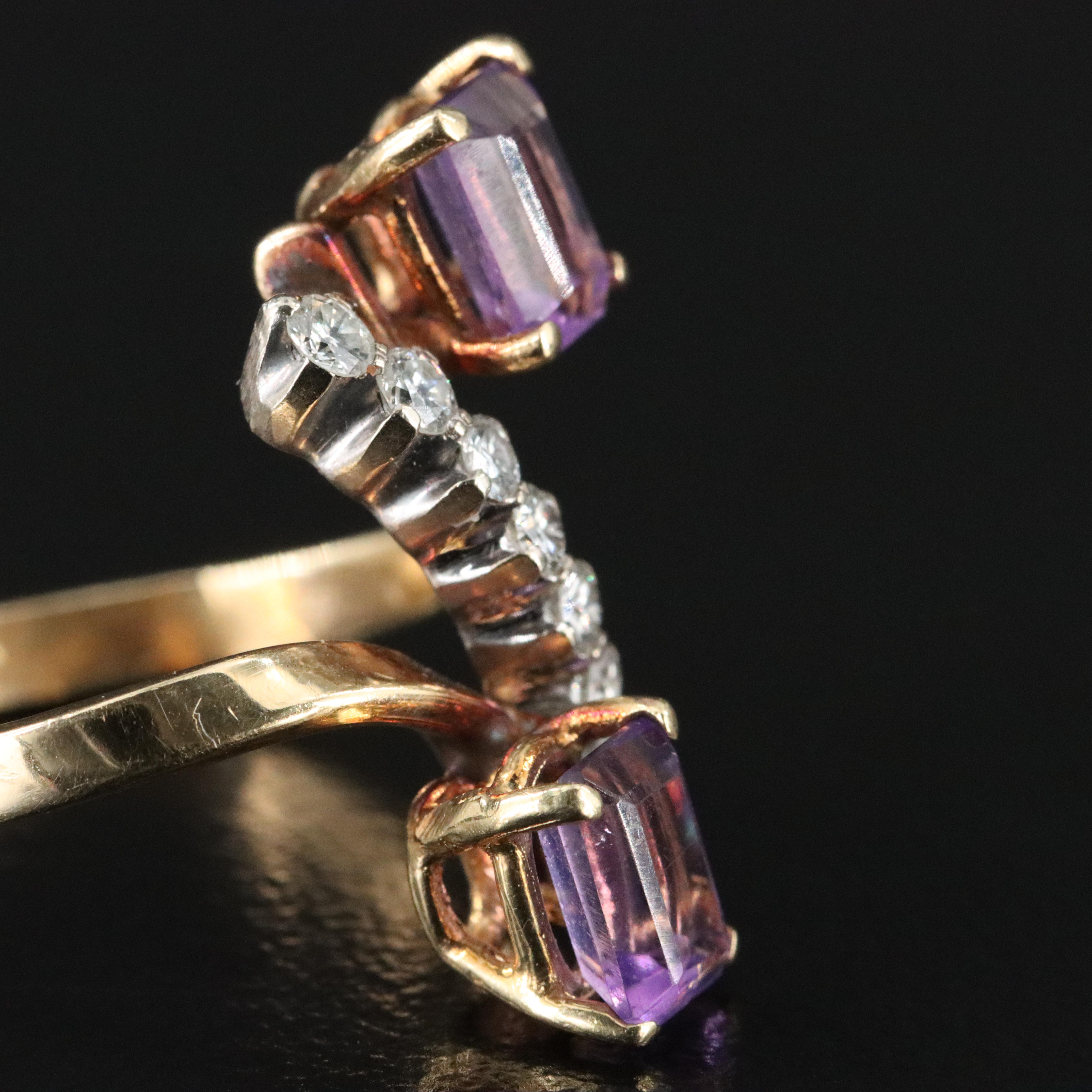 14K Amethyst and Diamond Ring