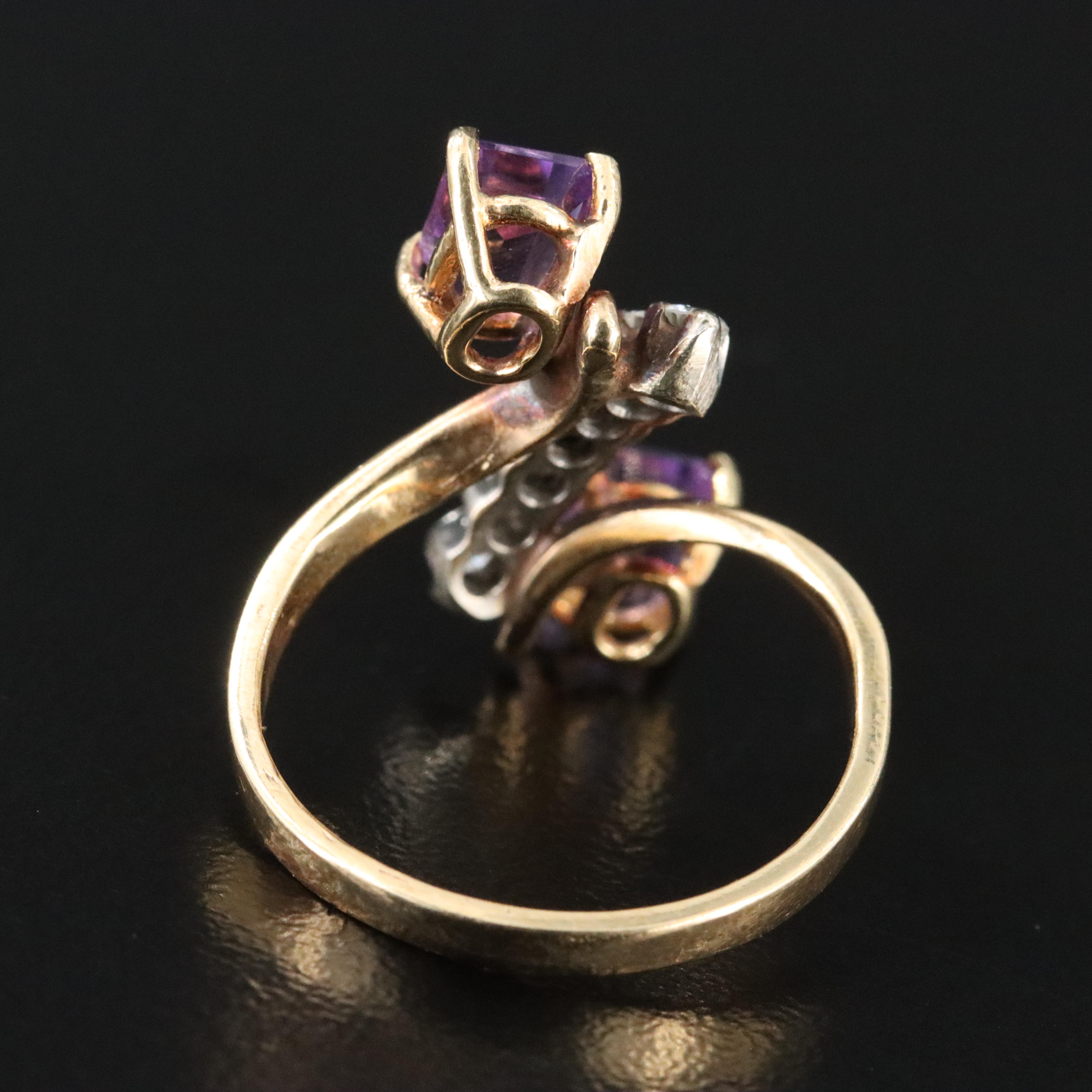 14K Amethyst and Diamond Ring
