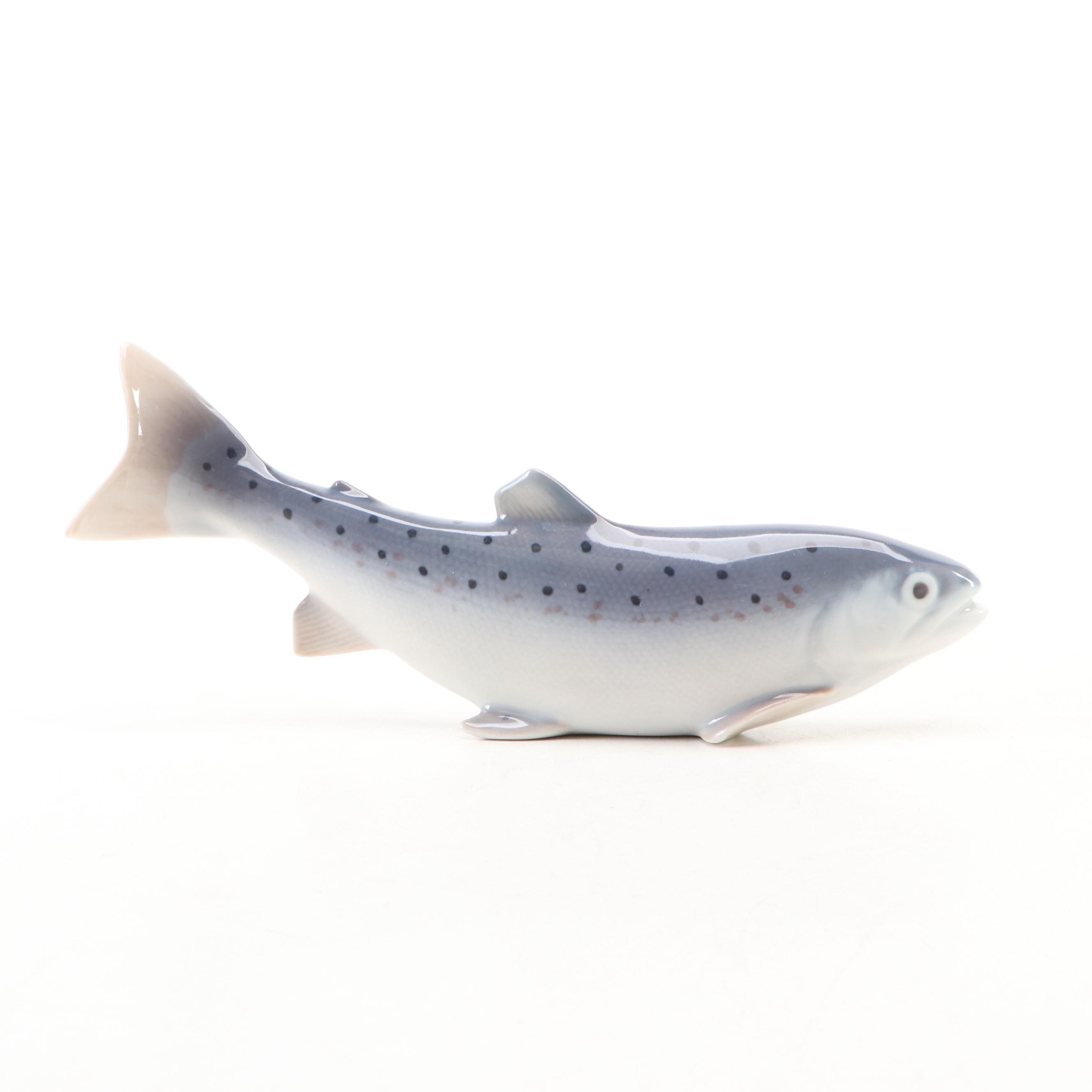 Rosenthal Porcelain Seagull in Flight with Royal Copenhagen Porcelain Figurines