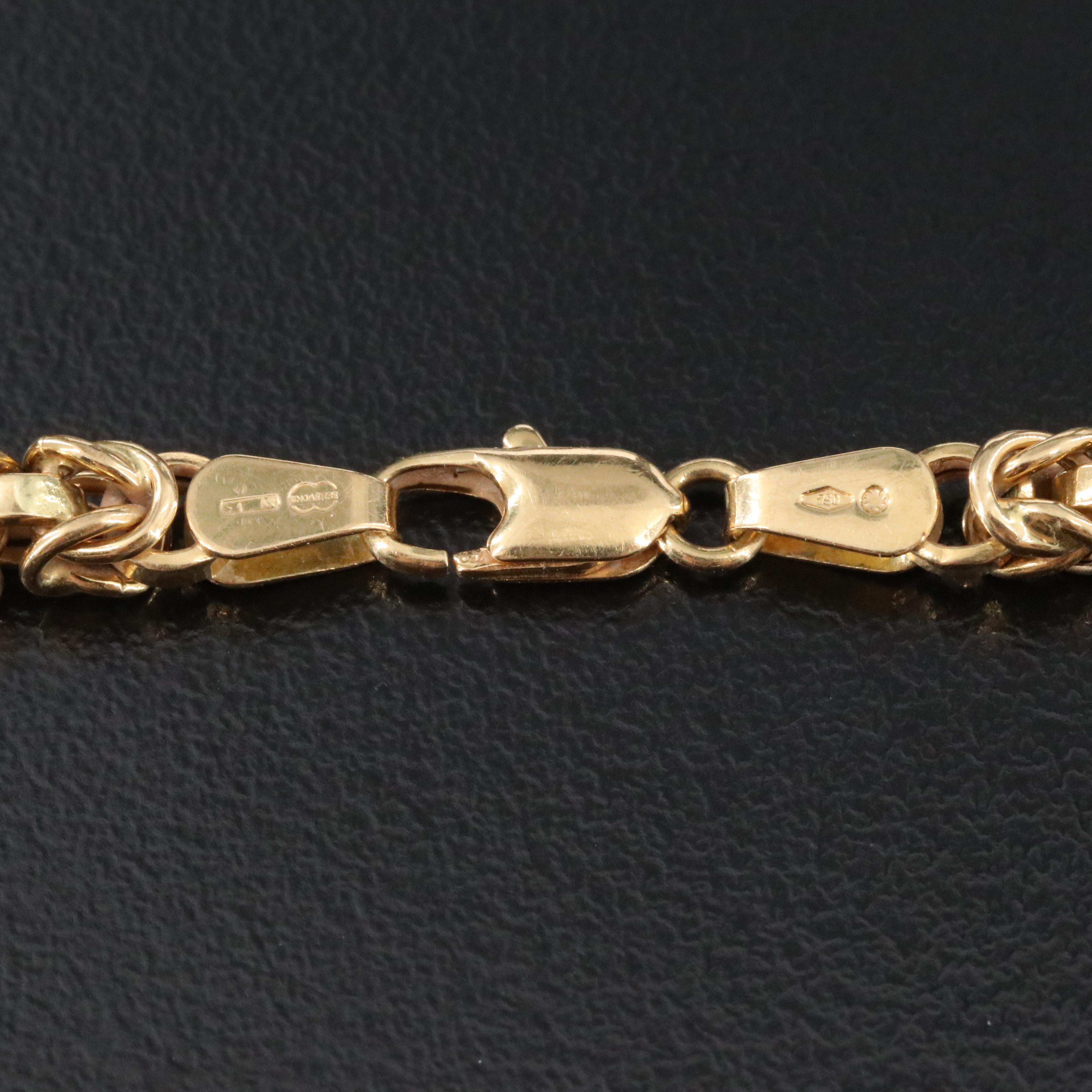 18K Bracelet with 14K Heart Charms