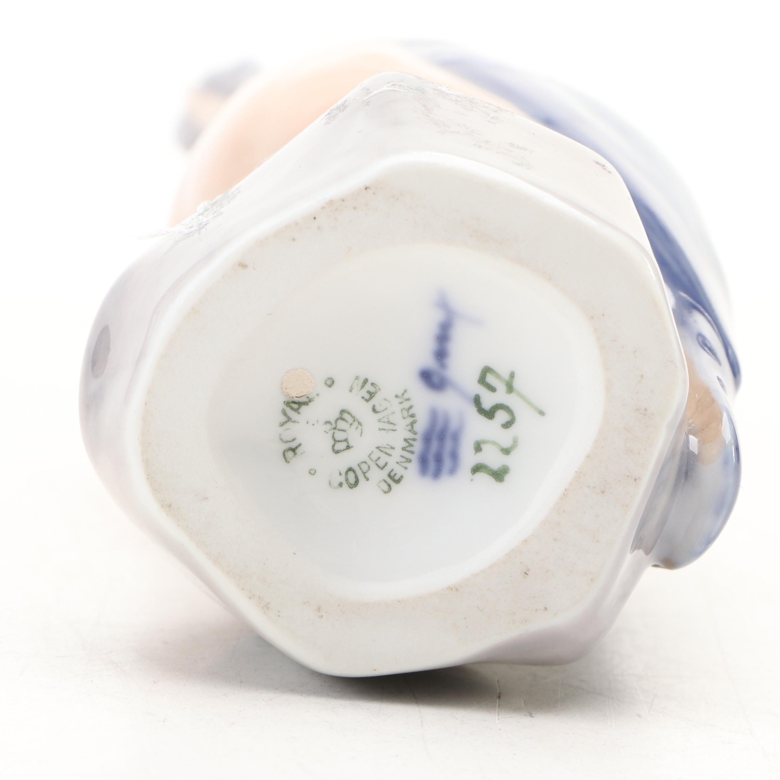 Rosenthal Porcelain Seagull in Flight with Royal Copenhagen Porcelain Figurines