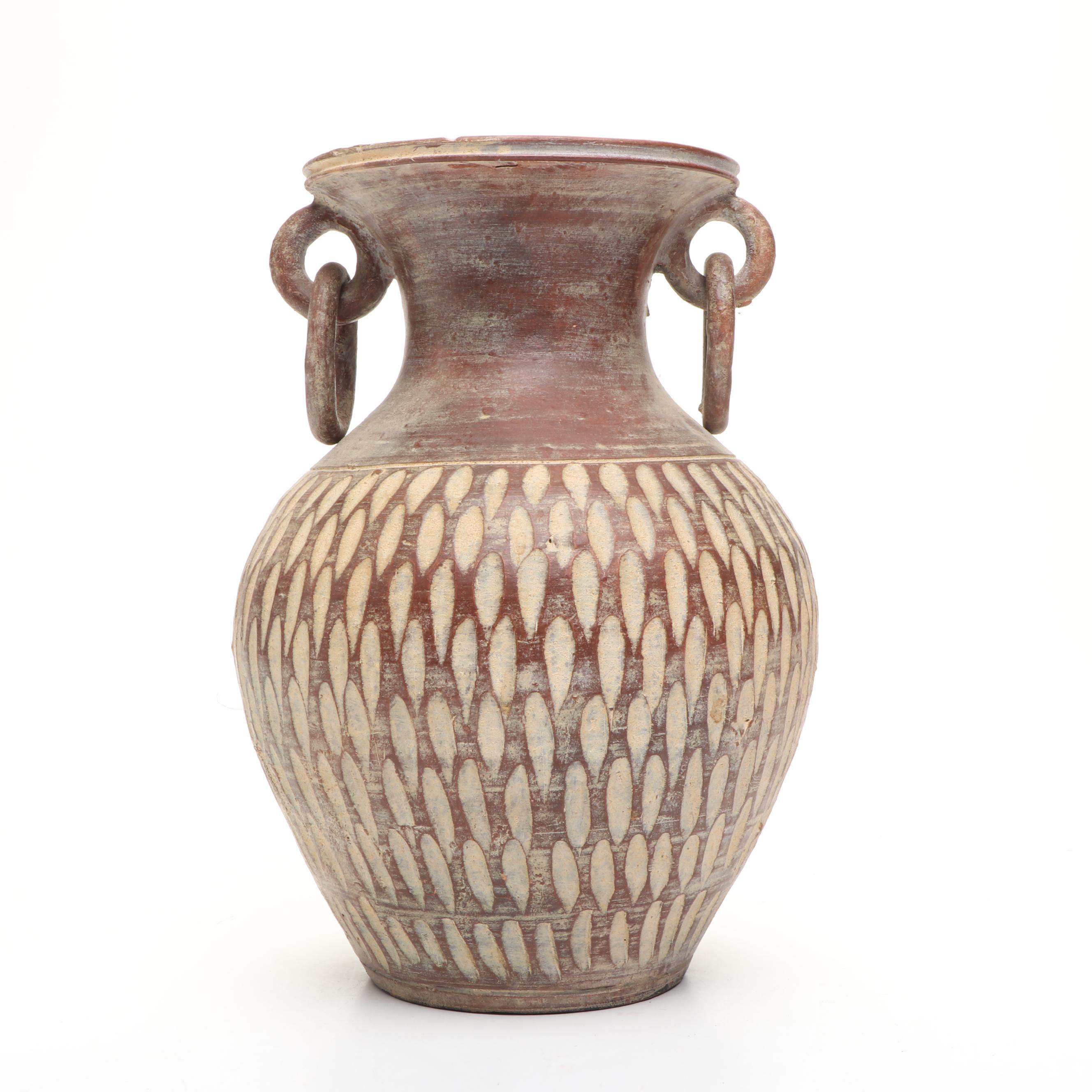 Thai Incised Earthenware Vases