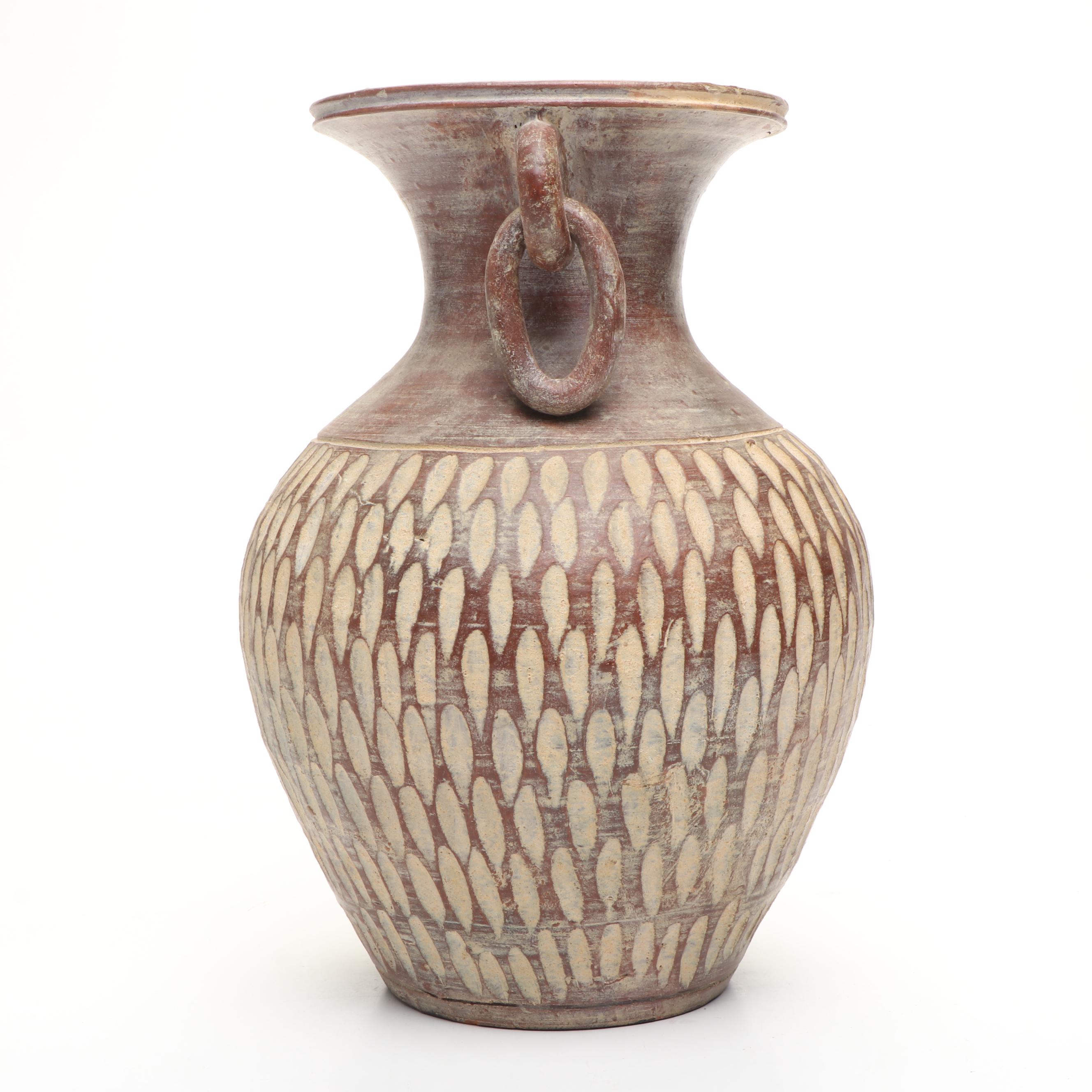 Thai Incised Earthenware Vases