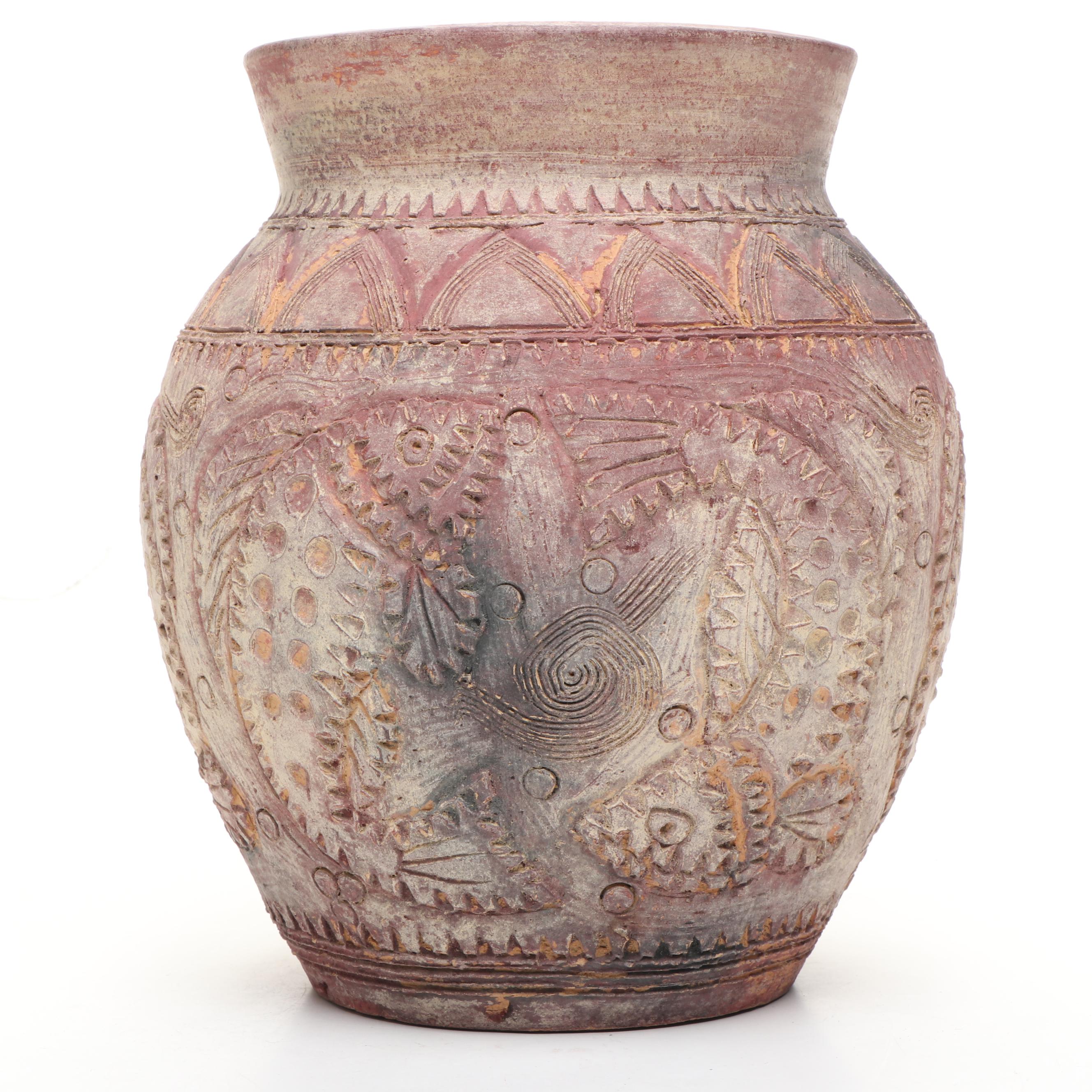 Thai Incised Earthenware Vases