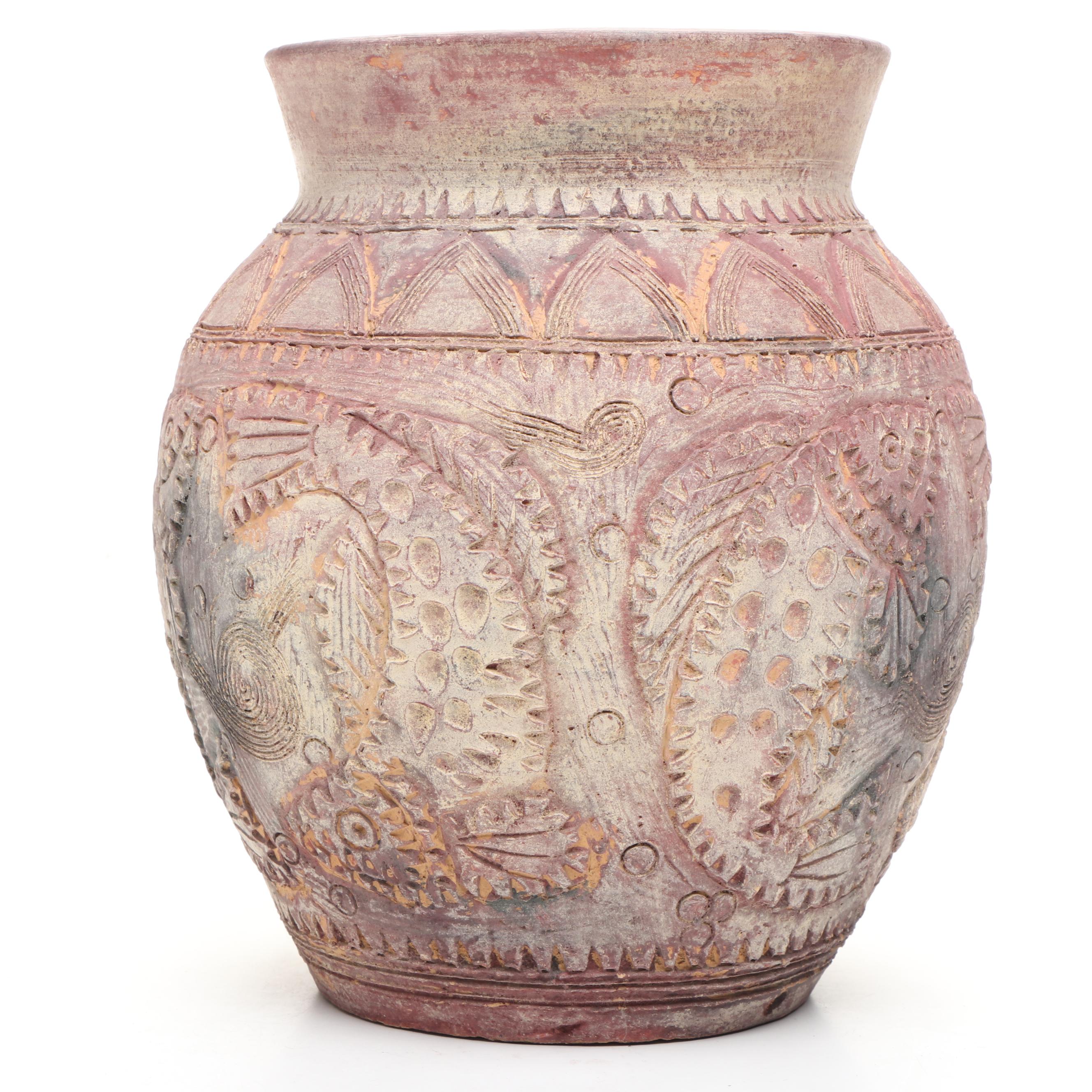 Thai Incised Earthenware Vases