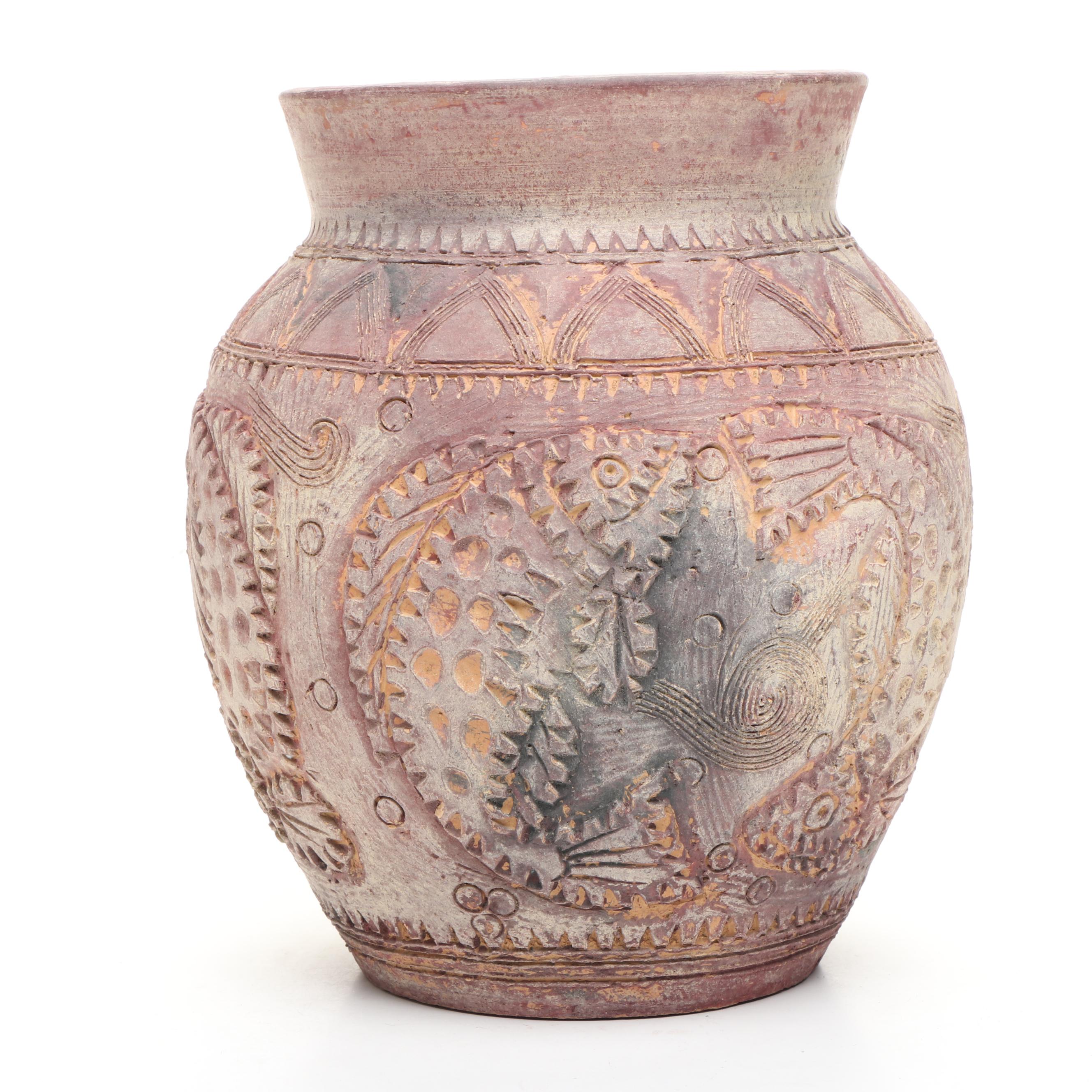 Thai Incised Earthenware Vases