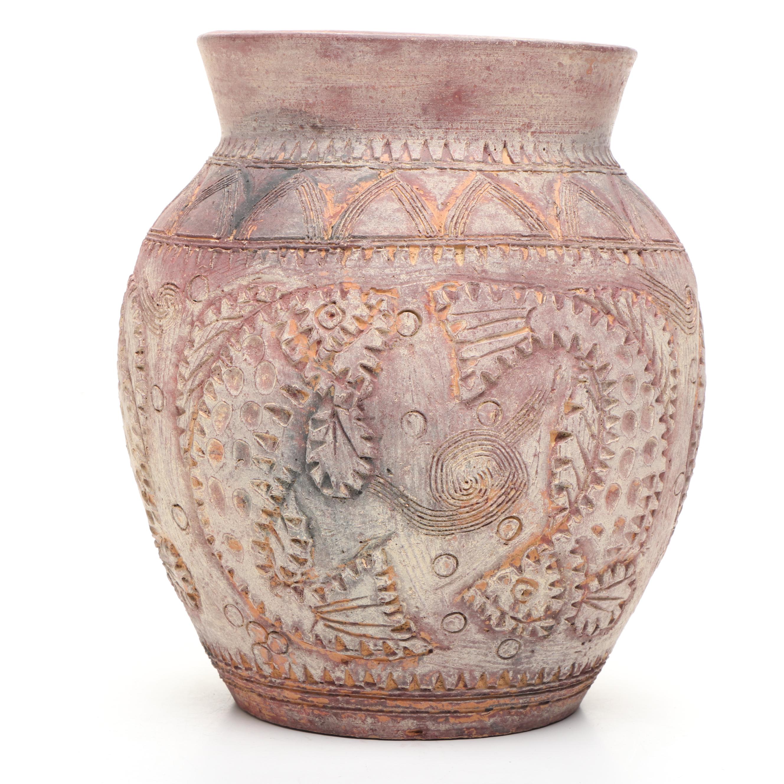 Thai Incised Earthenware Vases