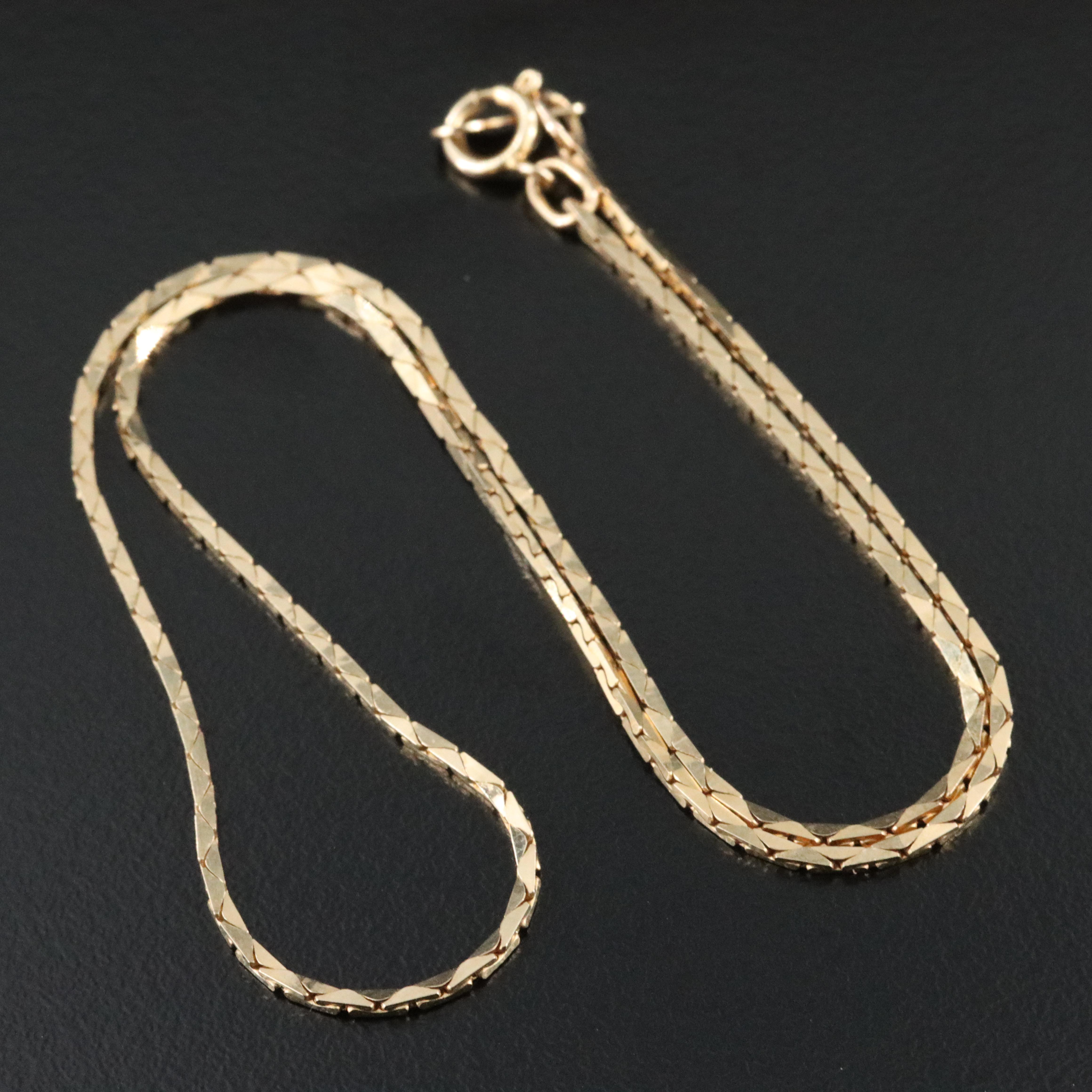 Italian 14K Cobra Chain Necklace