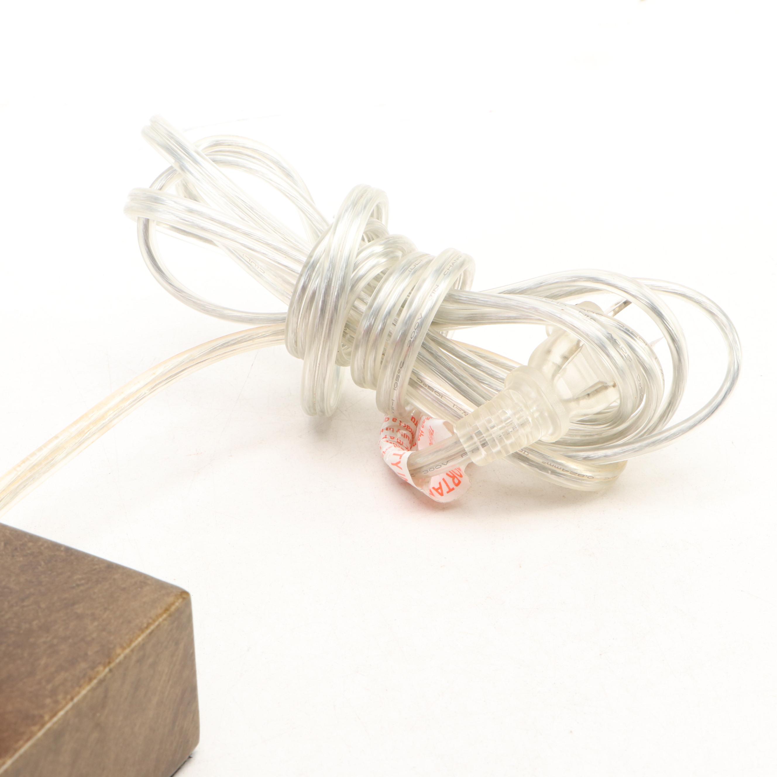 Van Teal Acrylic Multicolor Table Lamp with Cotton Drum Shade, Late 20th C