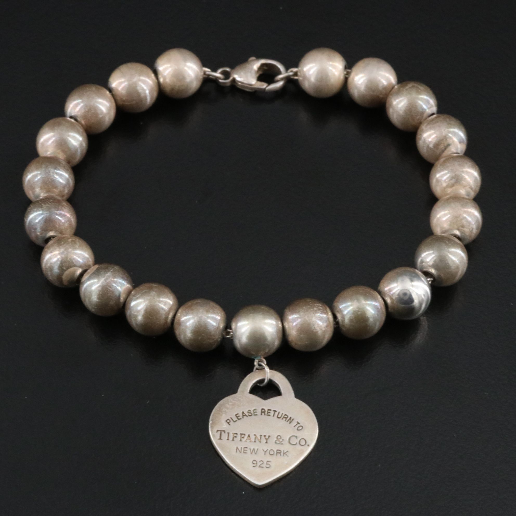 Tiffany & Co. Return to Tiffany Sterling Ball Bracelet with Heart Charm