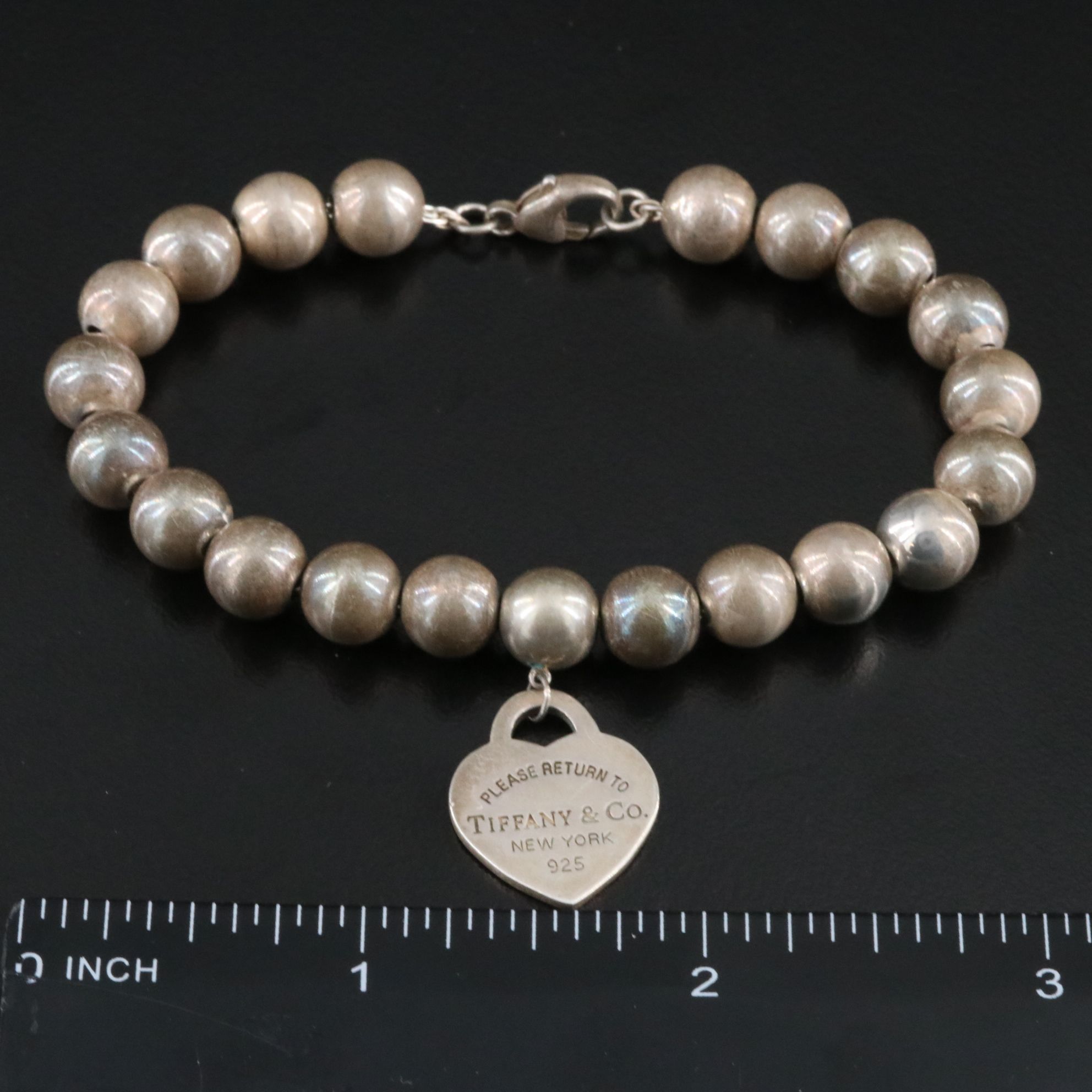 Tiffany & Co. Return to Tiffany Sterling Ball Bracelet with Heart Charm
