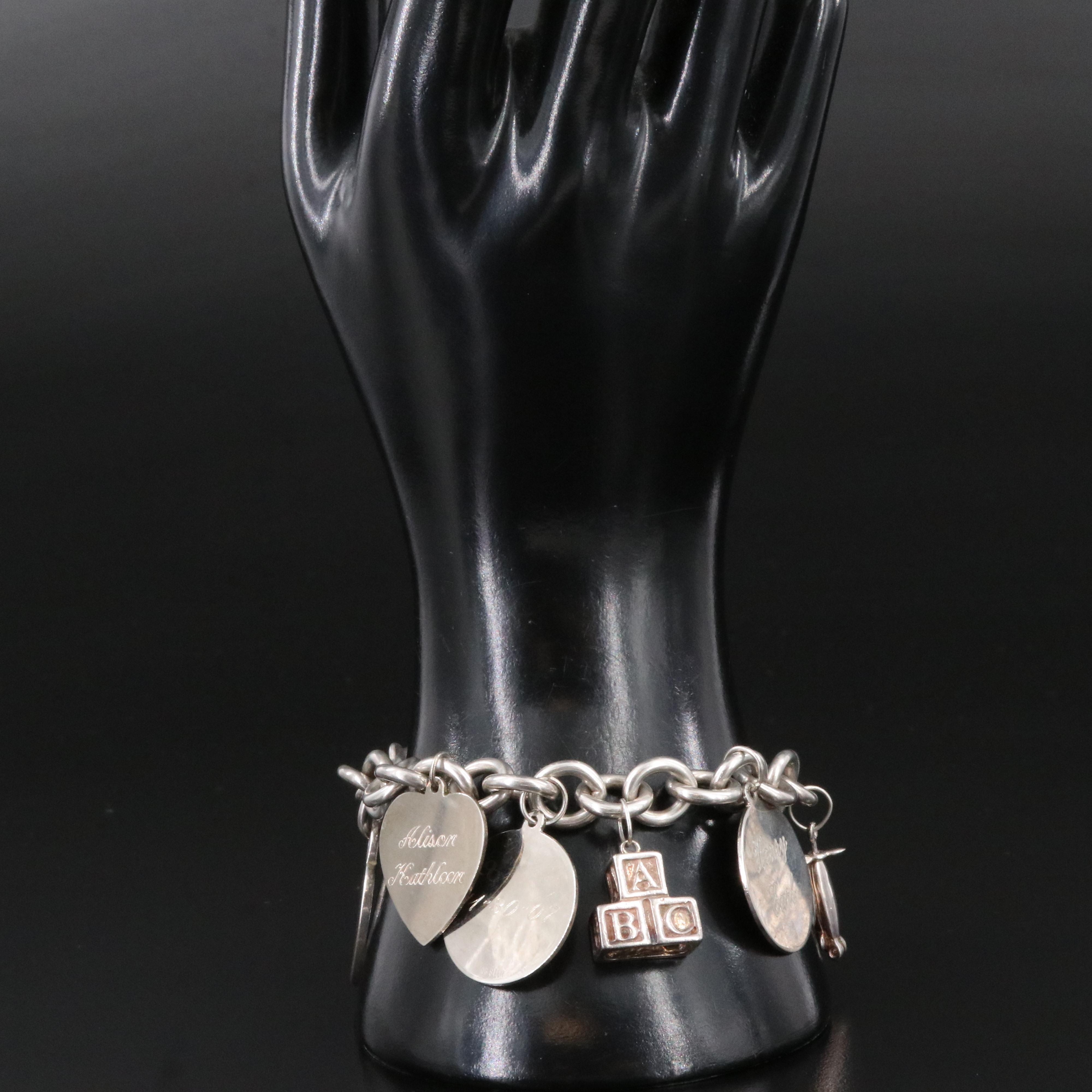 Vintage Sterling Charm Bracelet with Tiffany & Co. Heart Charm