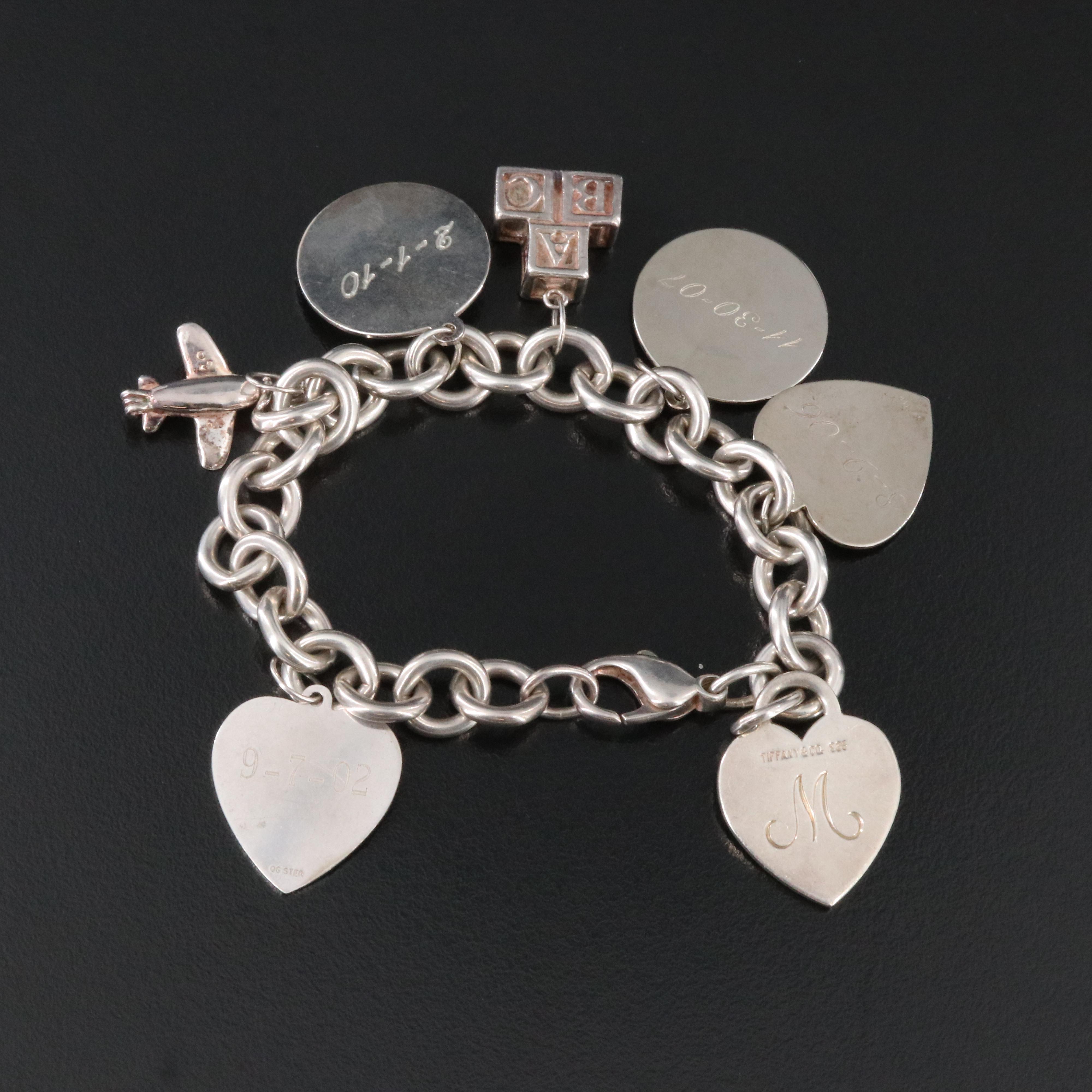 Vintage Sterling Charm Bracelet with Tiffany & Co. Heart Charm