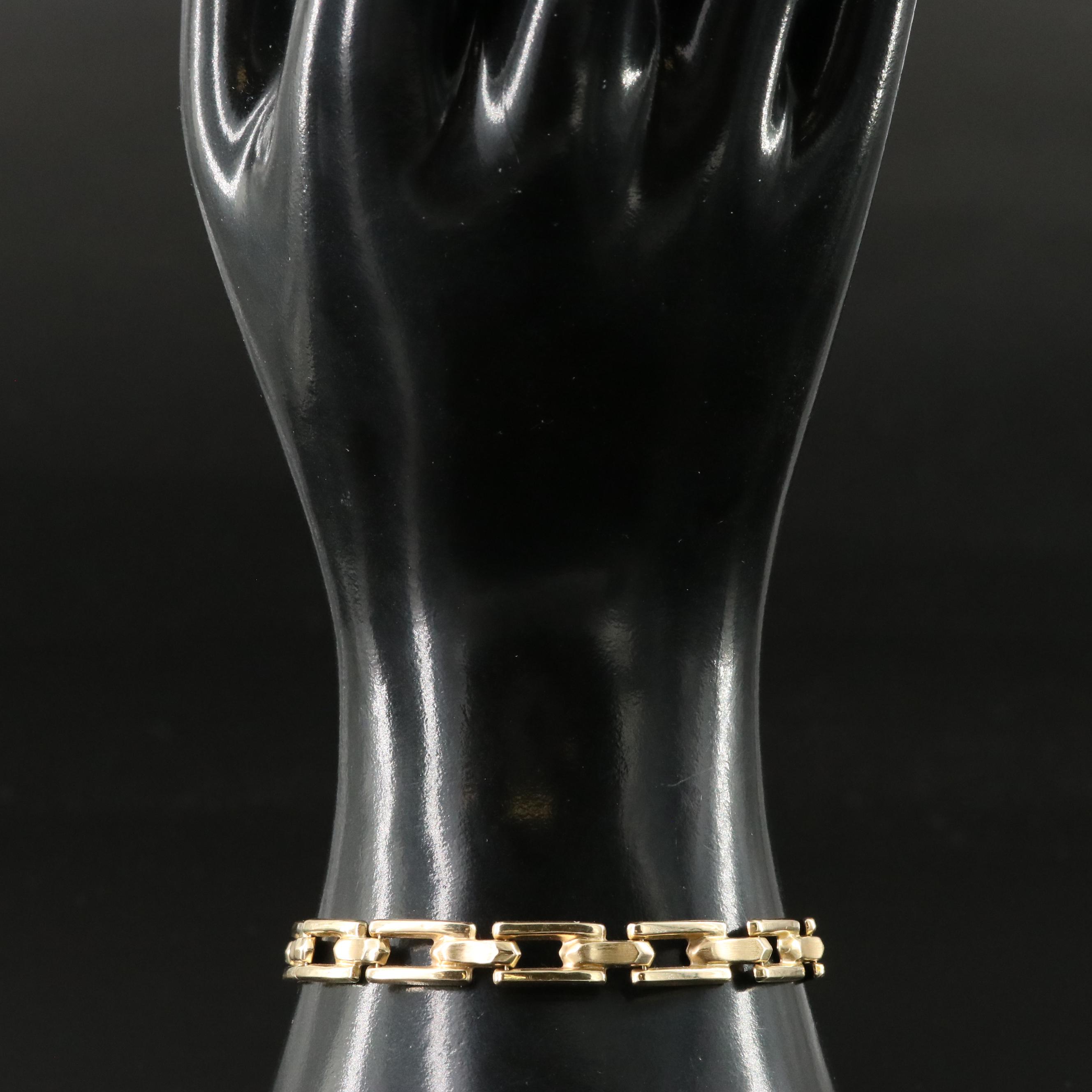 Italian 14K Rectangular Link Bracelet