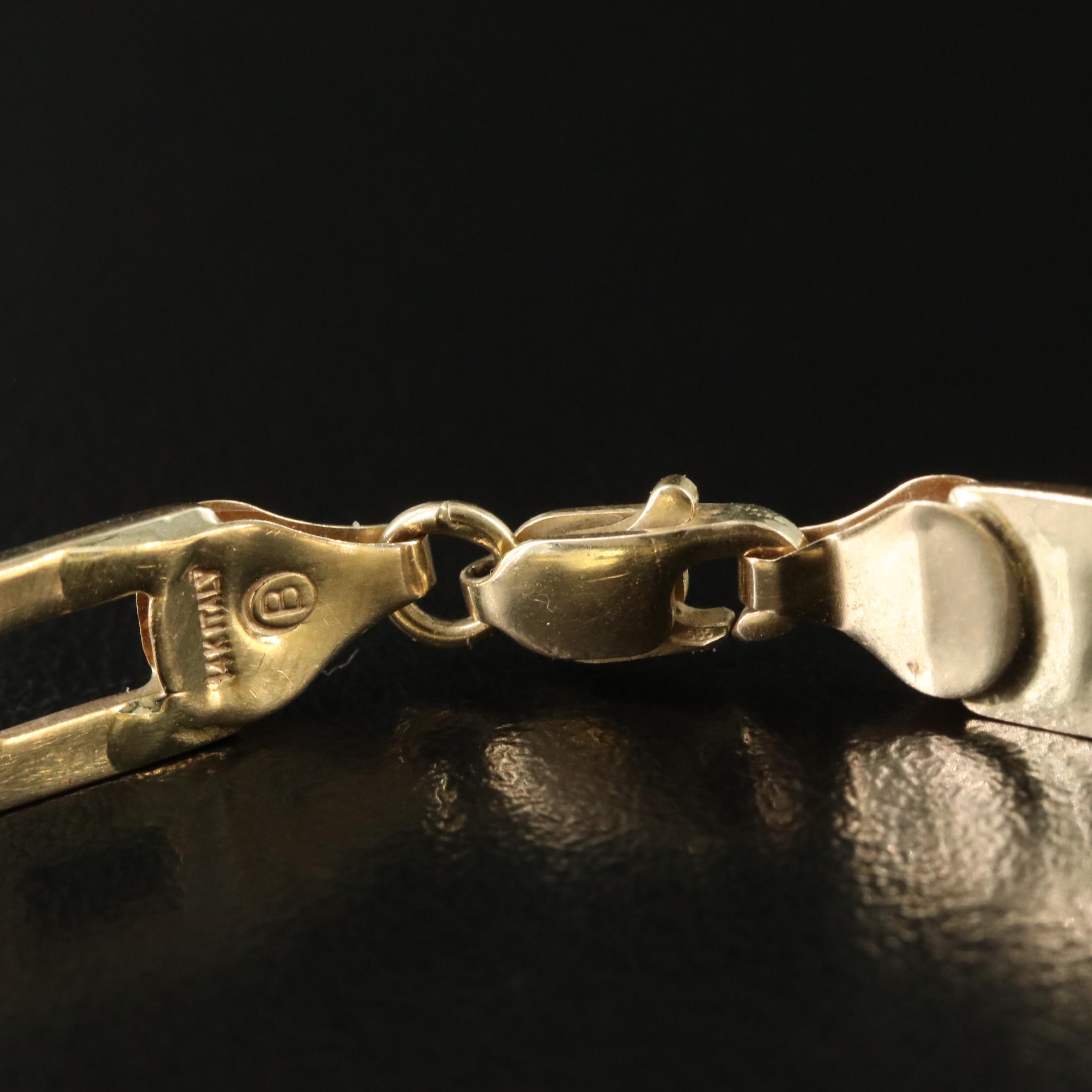 Italian 14K Rectangular Link Bracelet