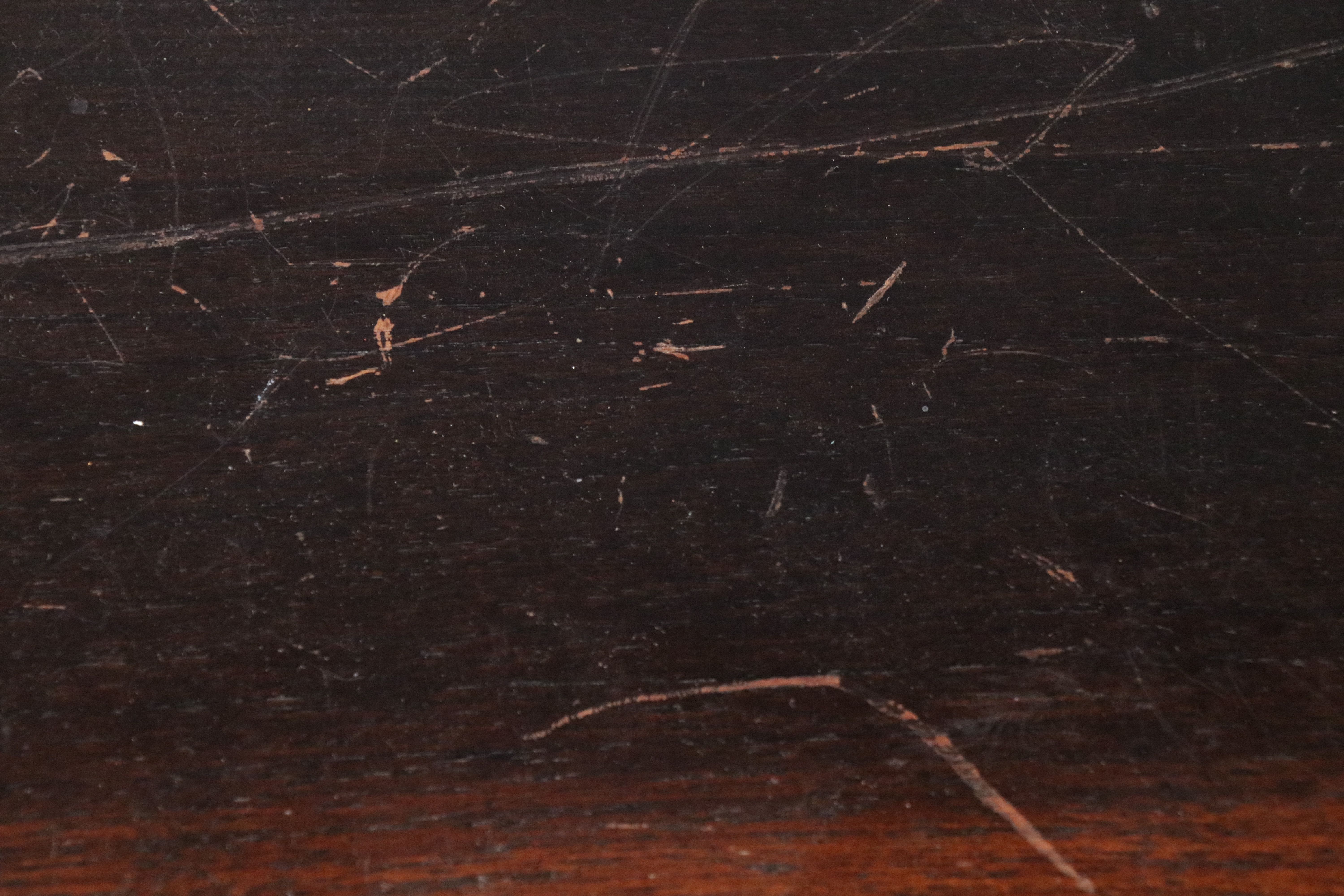 American Colonial Style Wood Trestle Side Table, 20th Century