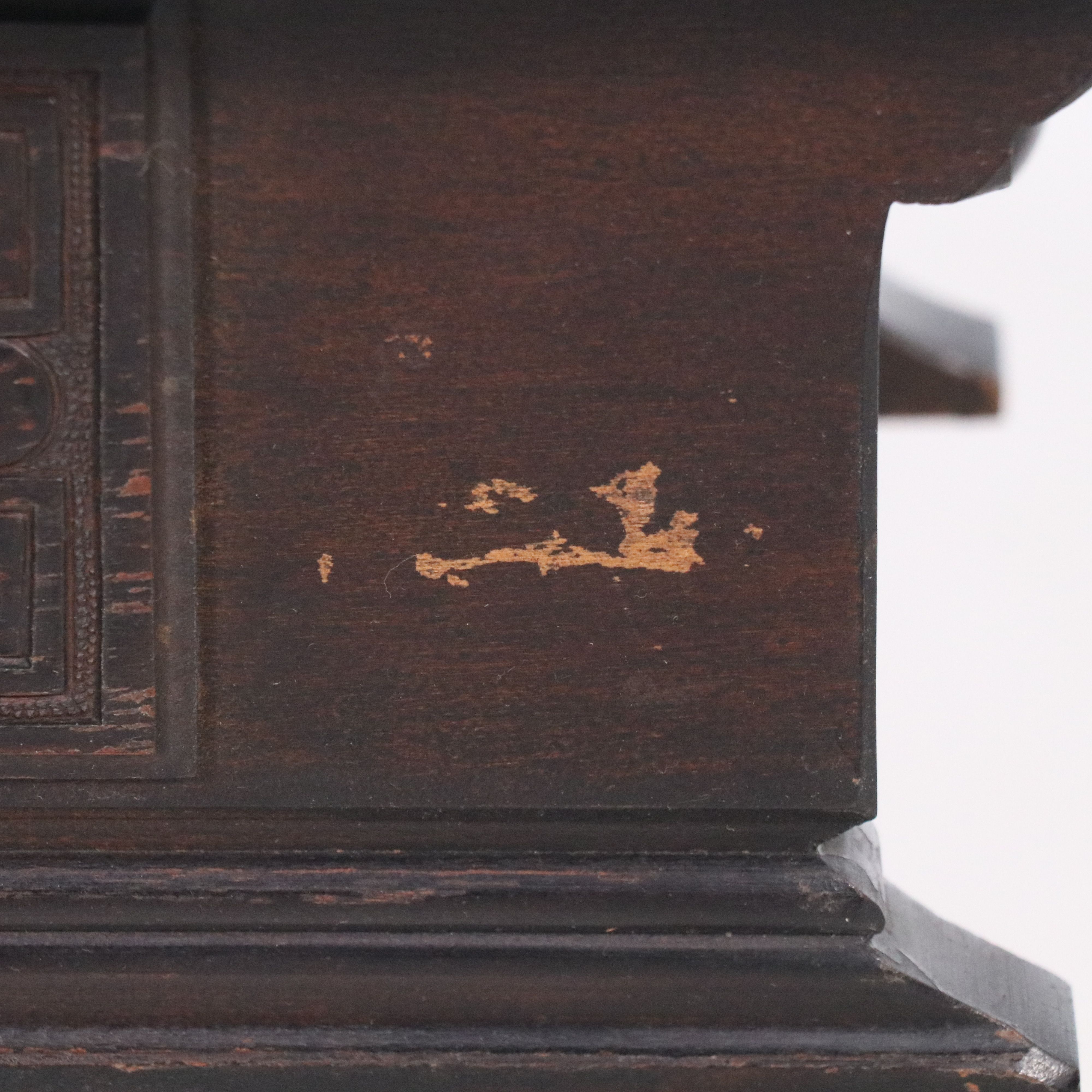 American Colonial Style Wood Trestle Side Table, 20th Century