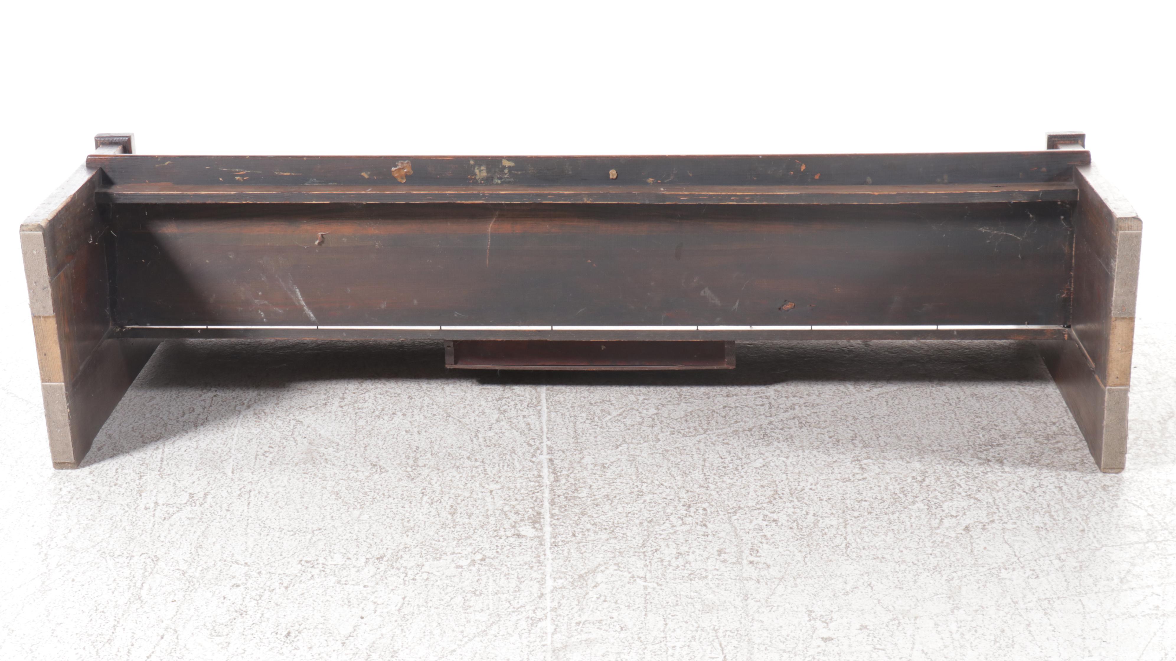 American Primitive Oak Pew, Early to Mid-20th Century