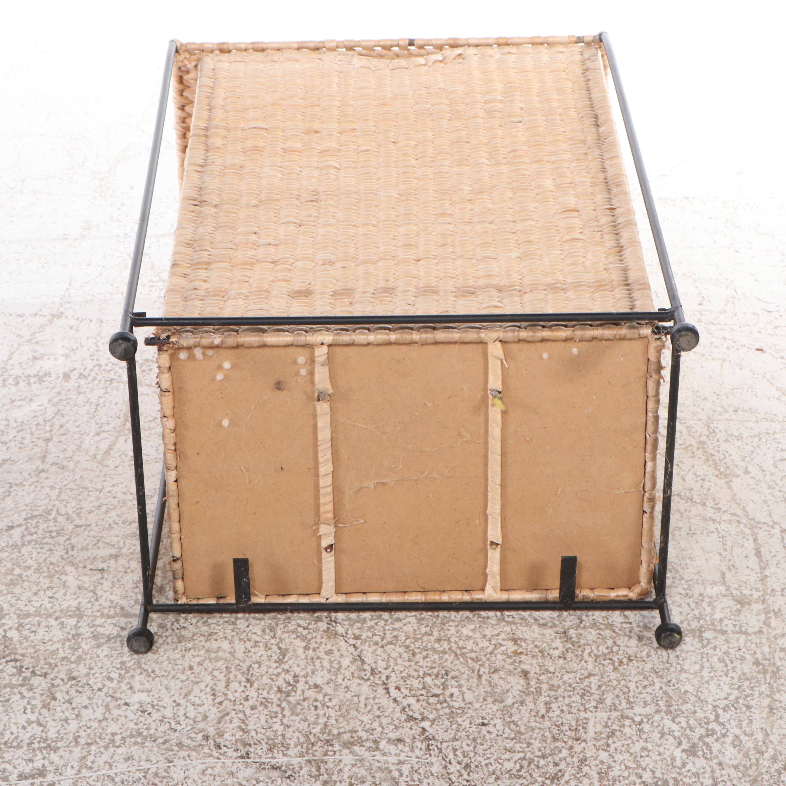 Contemporary Metal and Rush Hamper with Bathroom Accessories