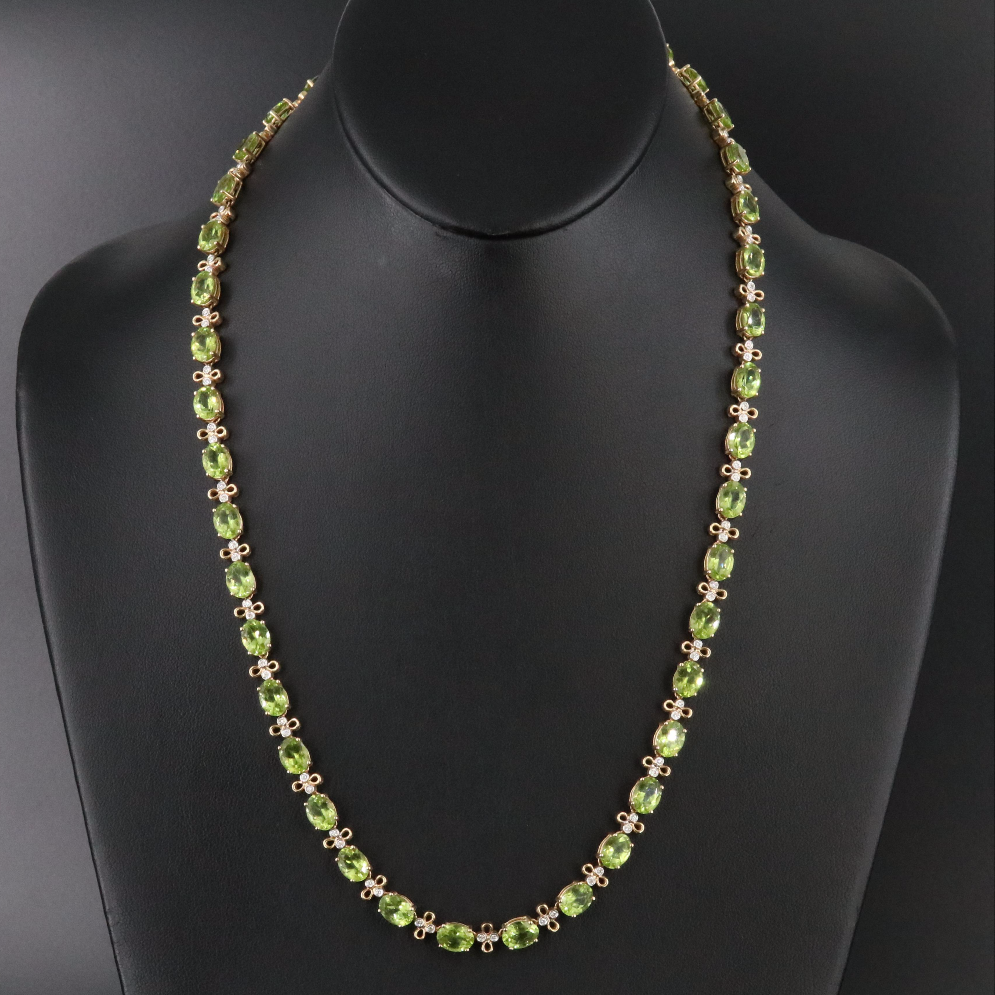 14K Peridot and 0.52 CTW Diamond Necklace