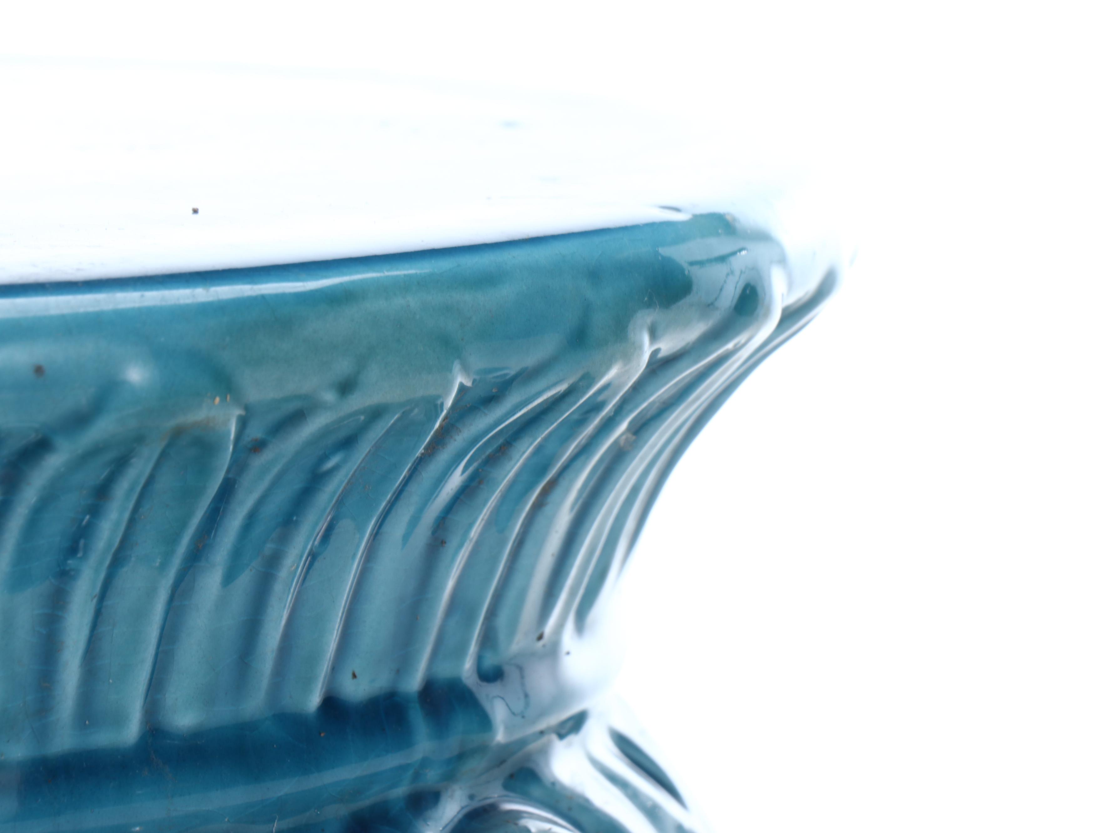 Turquoise Glazed Ceramic Elephant Garden Seat