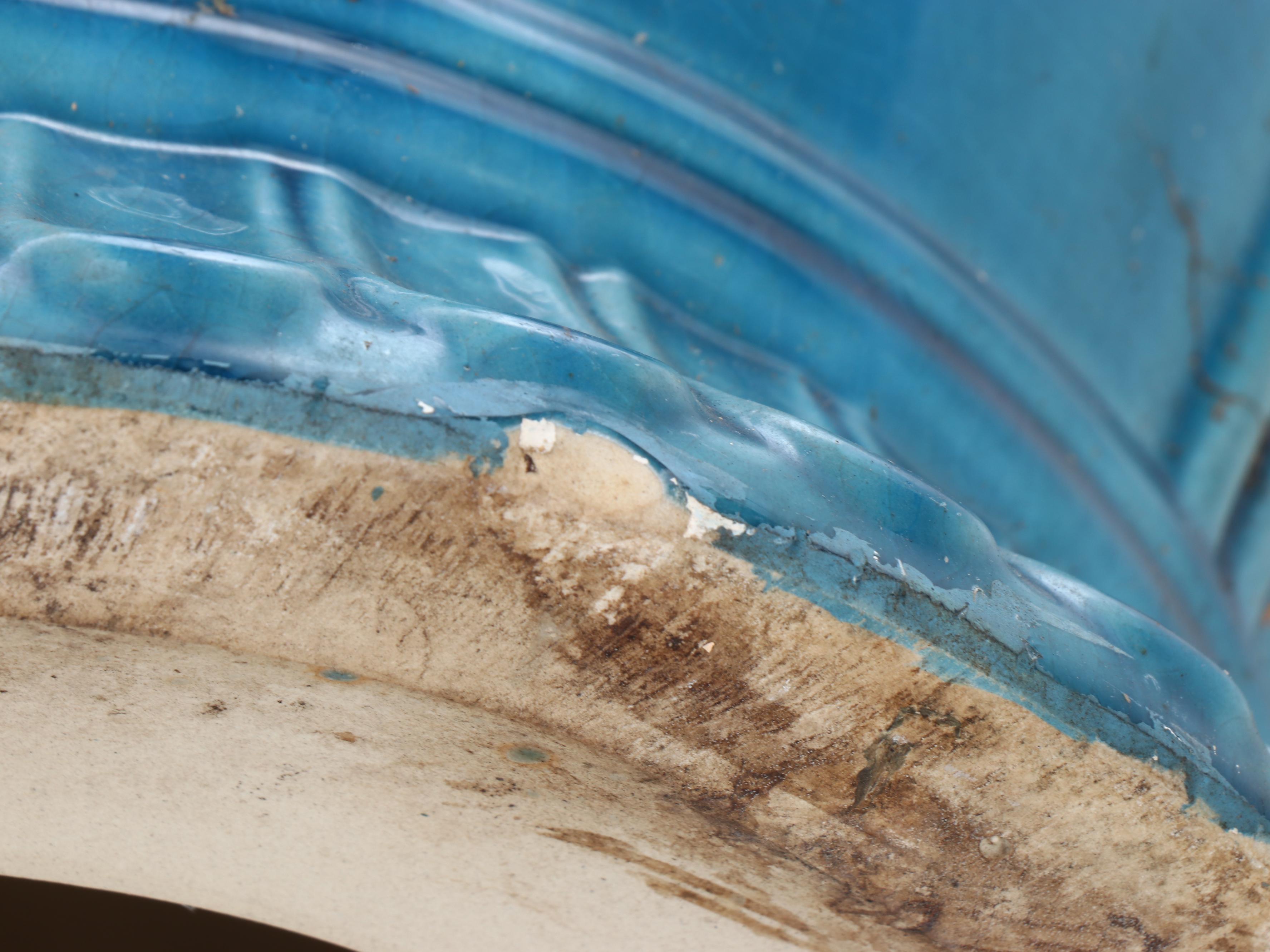 Turquoise Glazed Ceramic Elephant Garden Seat